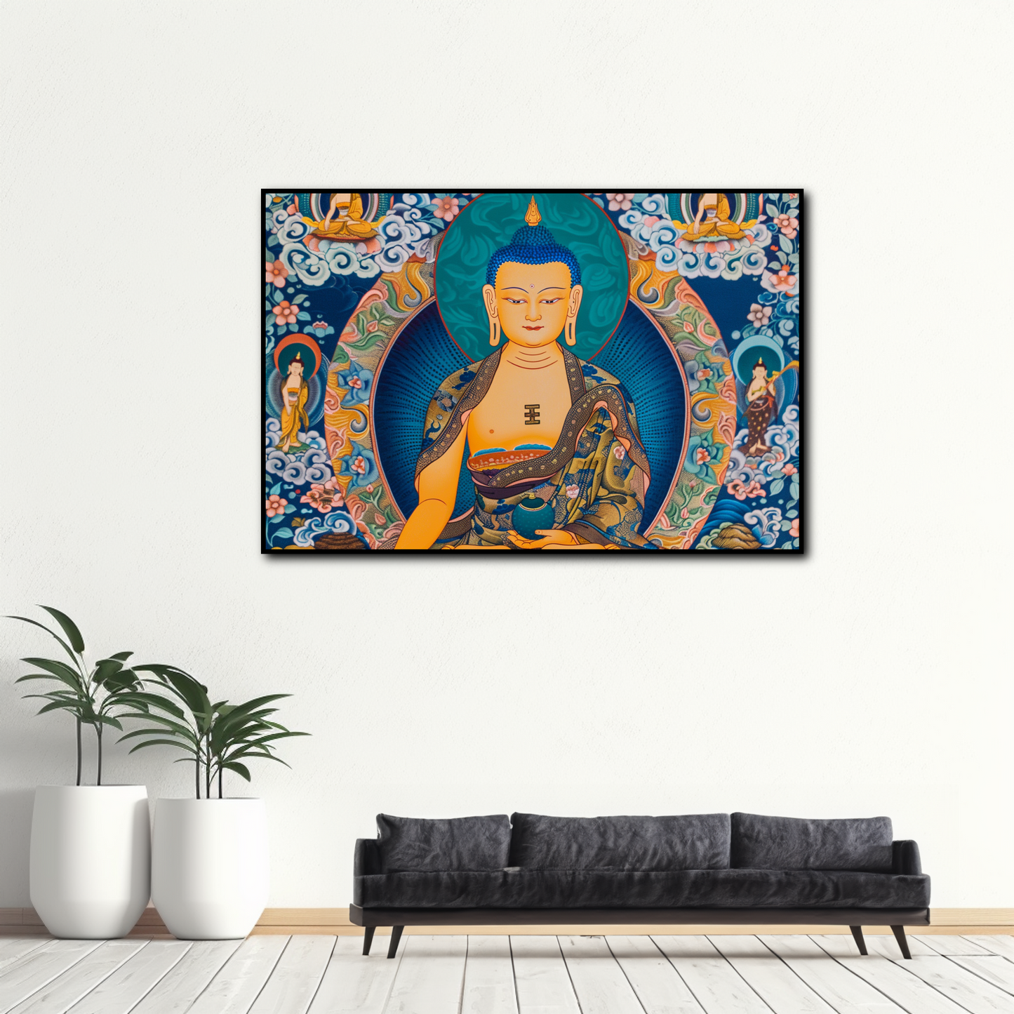 Peinture Tibétaine Bouddha Shakyamuni