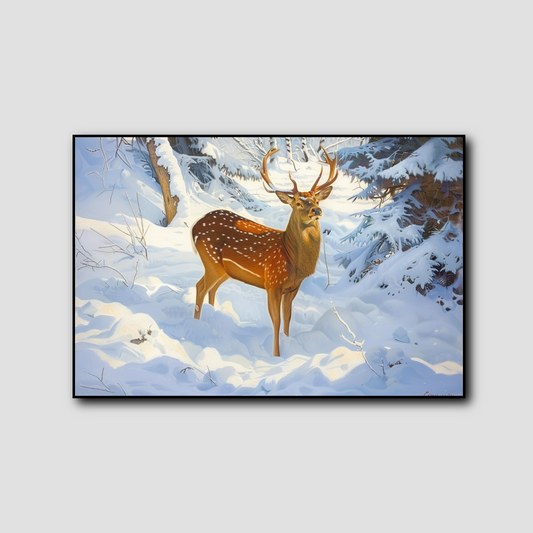 Tableau Cerf dans la Neige