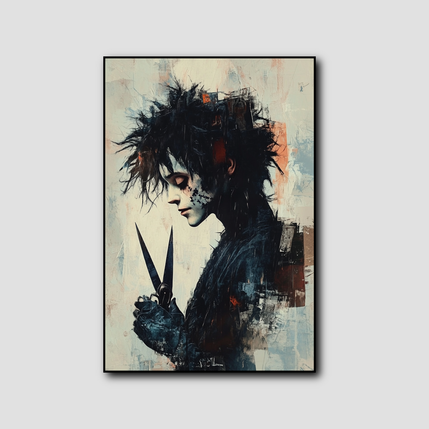 Tableau déco portrait Edward aux mains d’argent – Tim Burton