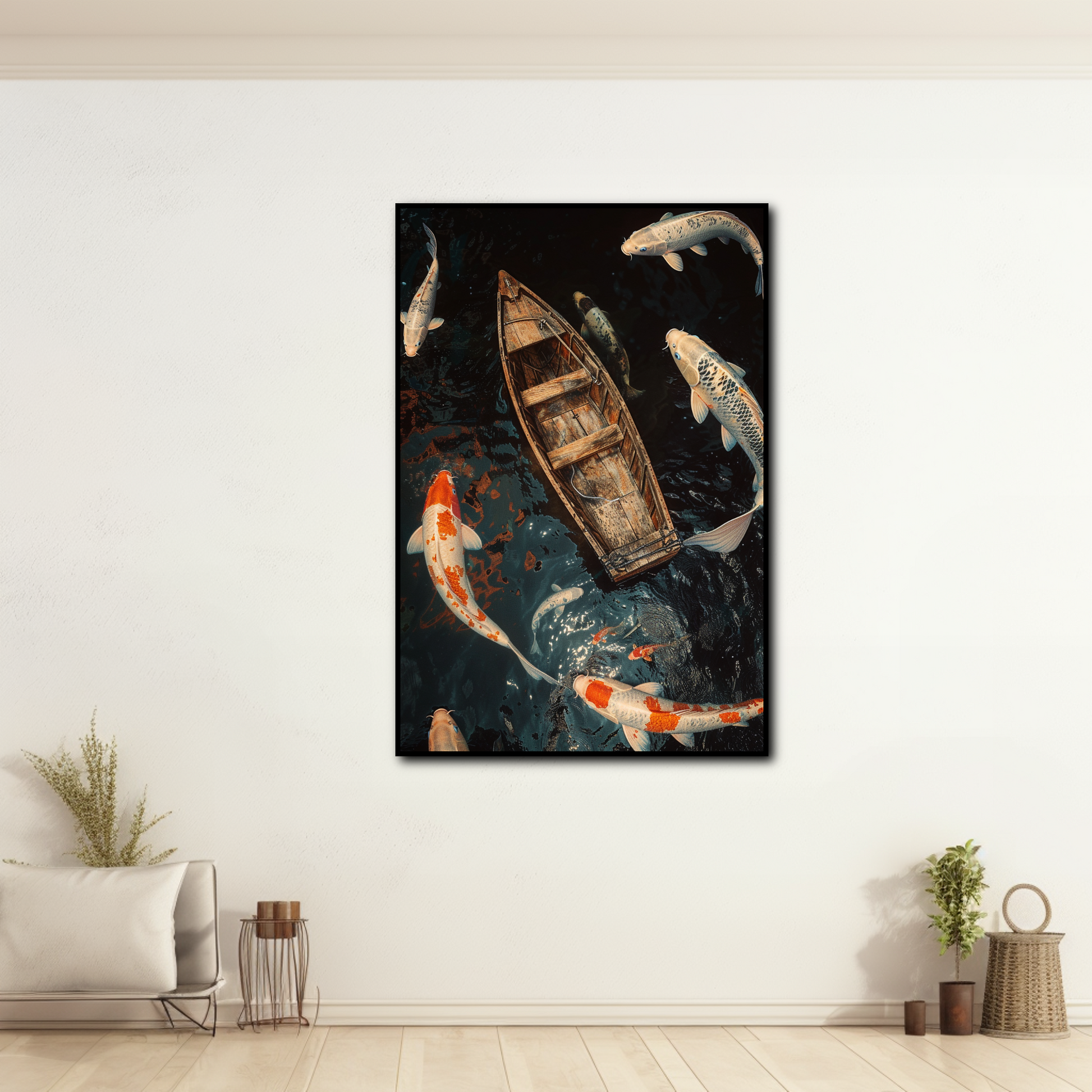 Tableau Barque et Koi