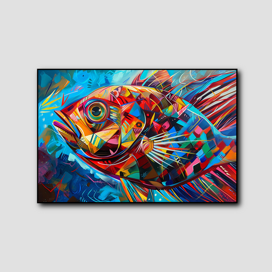 Tableau Abstrait Poisson