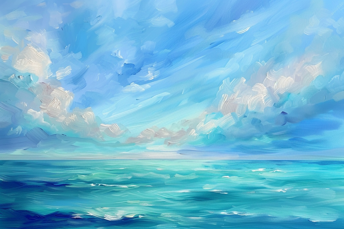 Tableau Bleus de Ciel et Mer