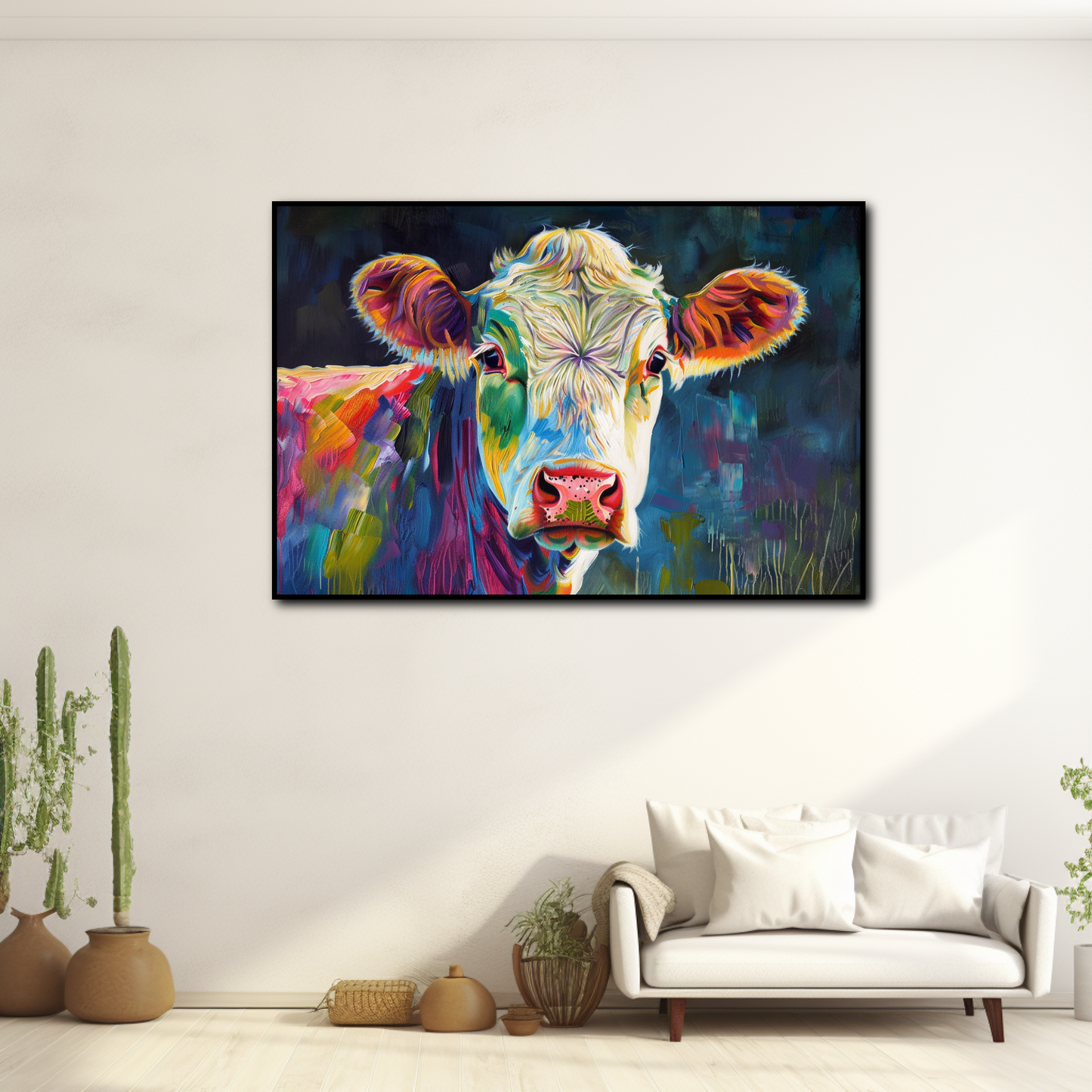 Tableau Vache Multicolore