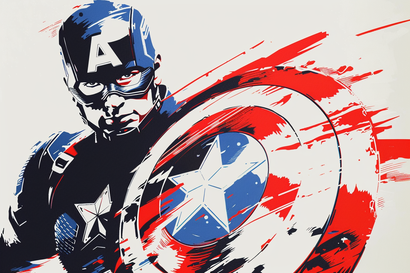 Tableau déco Captain America super-héros Marvel