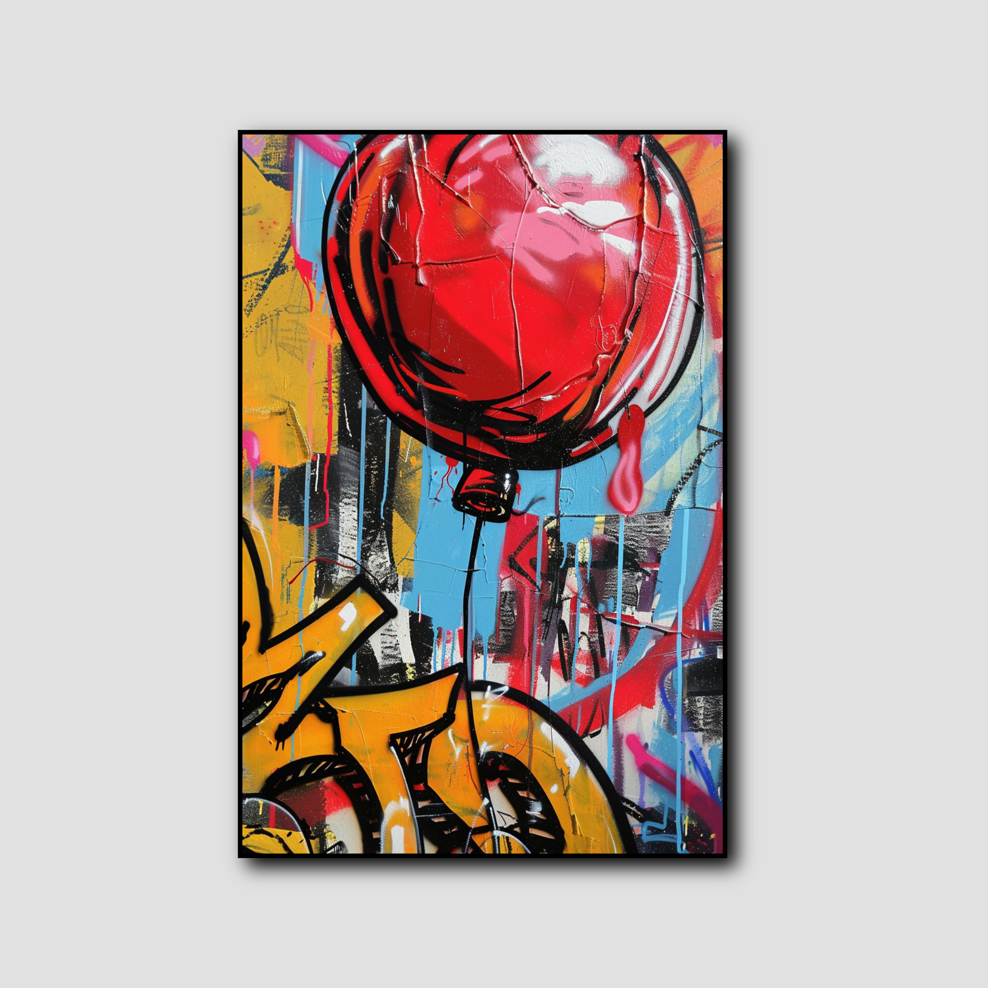 Tableau Street Art Ballon Rouge