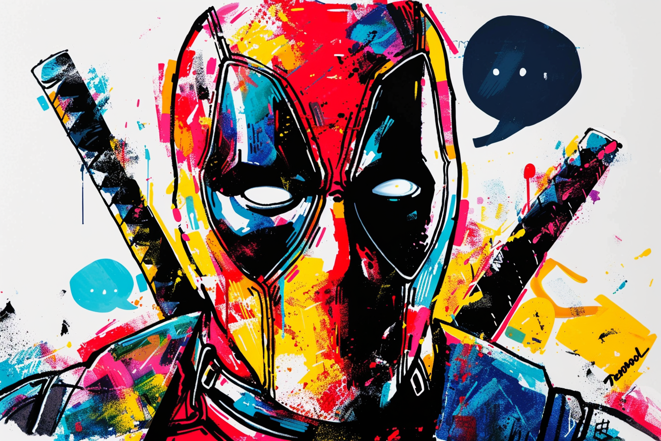 Tableau Captain Deadpool Marvel Pop Art