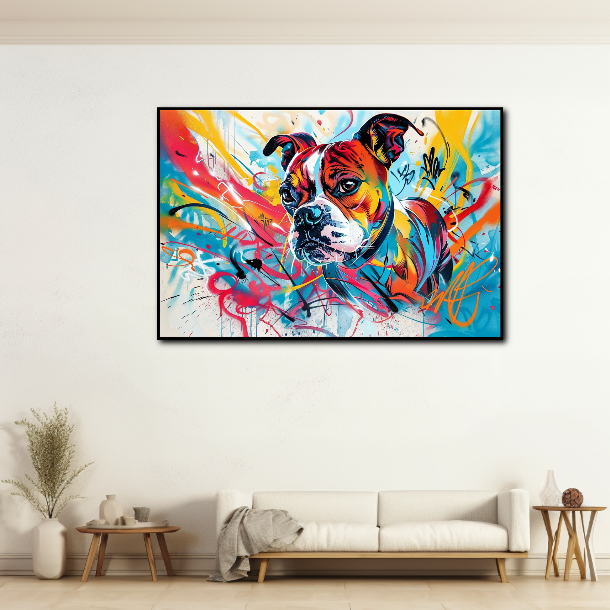 Tableau Chien Graffiti Canin