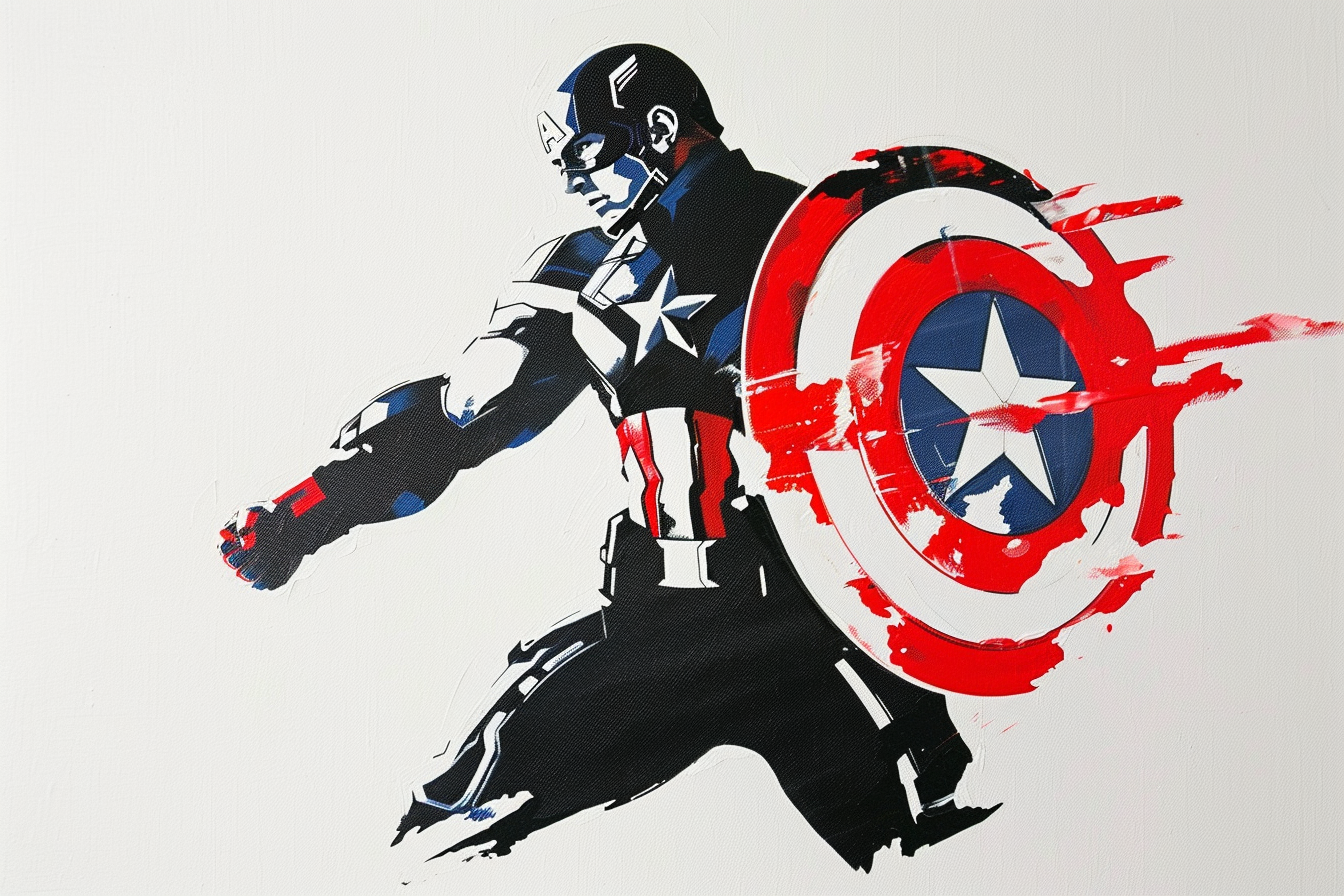 Tableau Captain America minimaliste