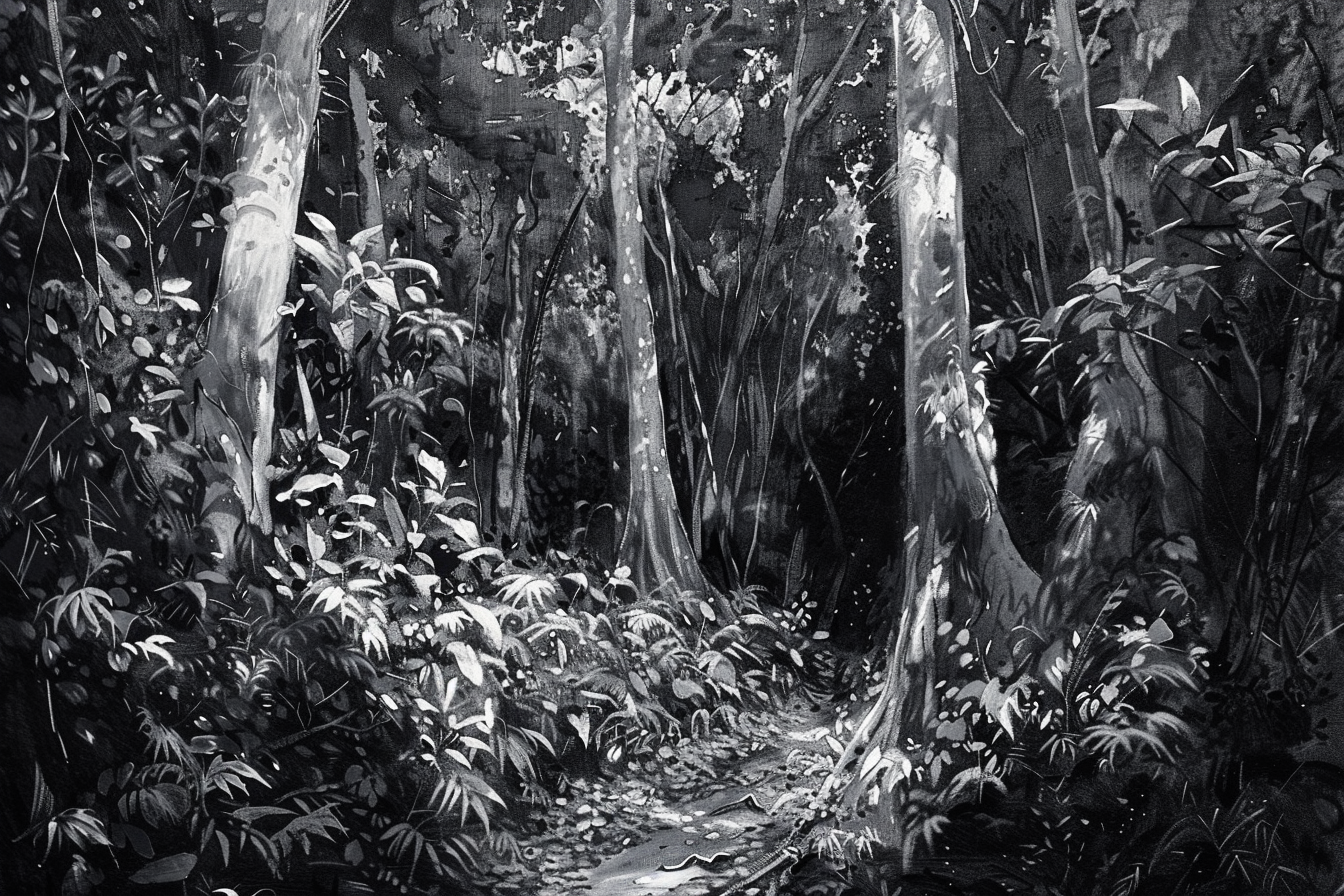 Tableau Forêt Noir et Blanc