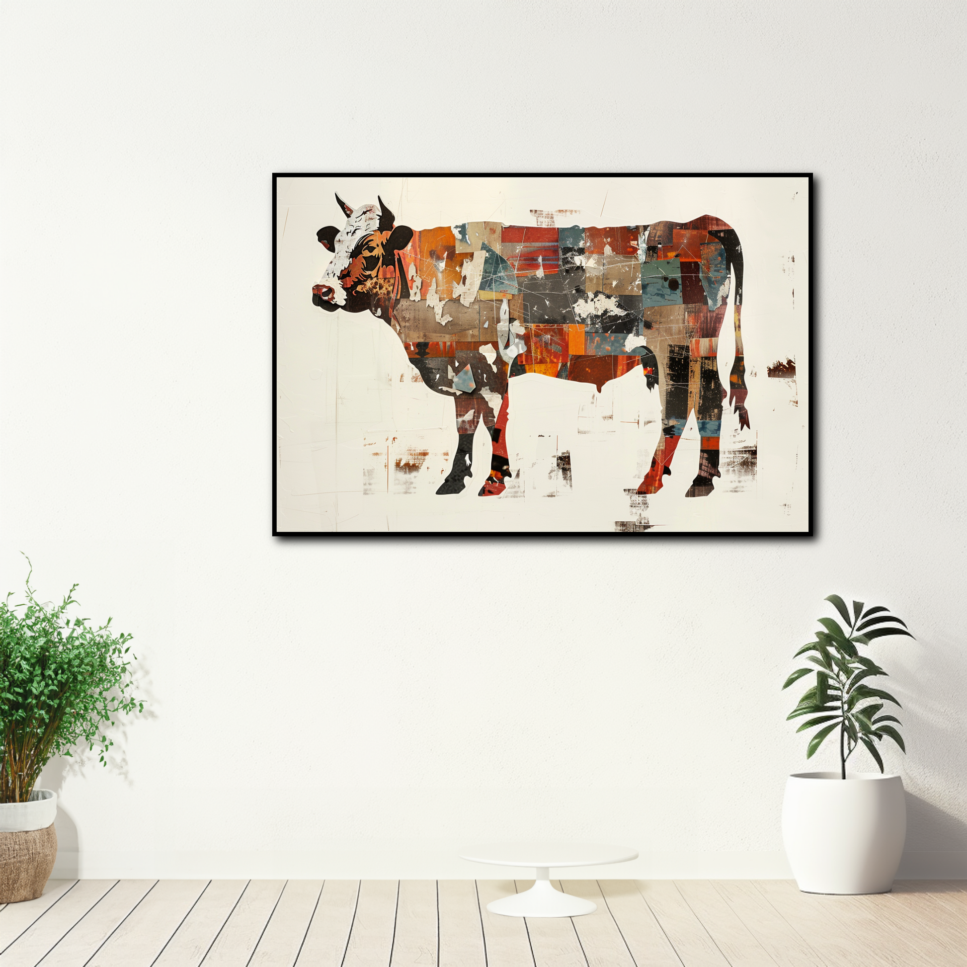 Tableau Collage Vache