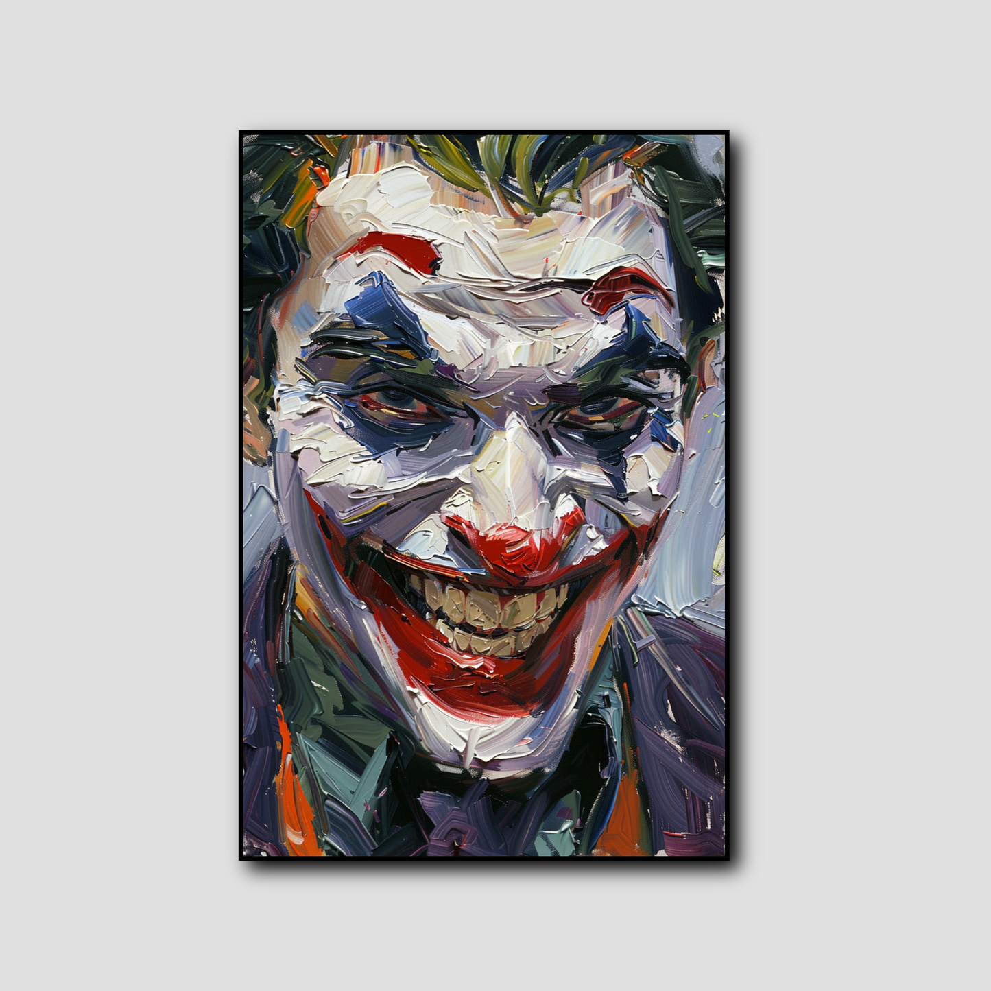 Tableau portrait Joker peinture impressionniste