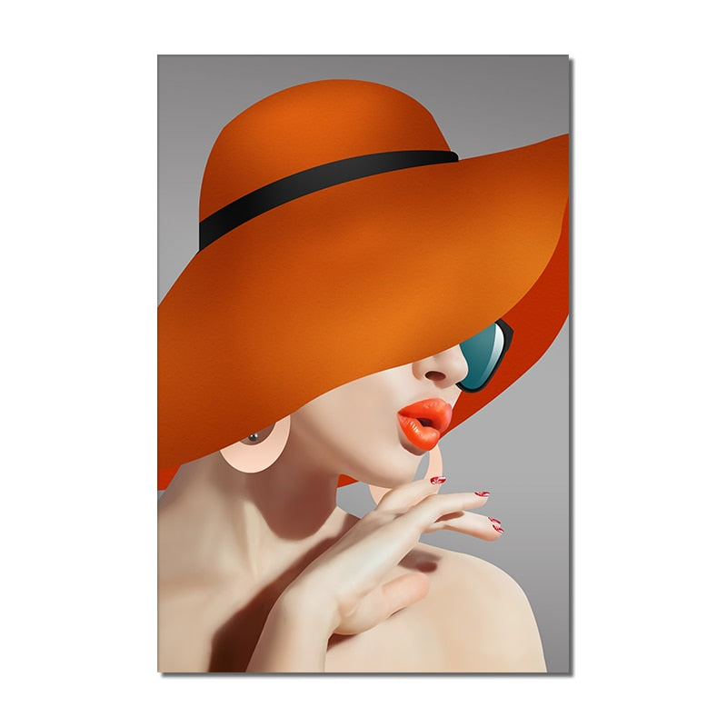 Toile Femme Chapeau Vintage
