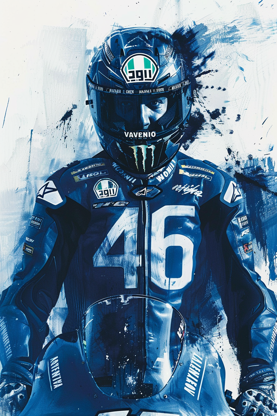 Tableau Valentino Rossi Bleu Signature