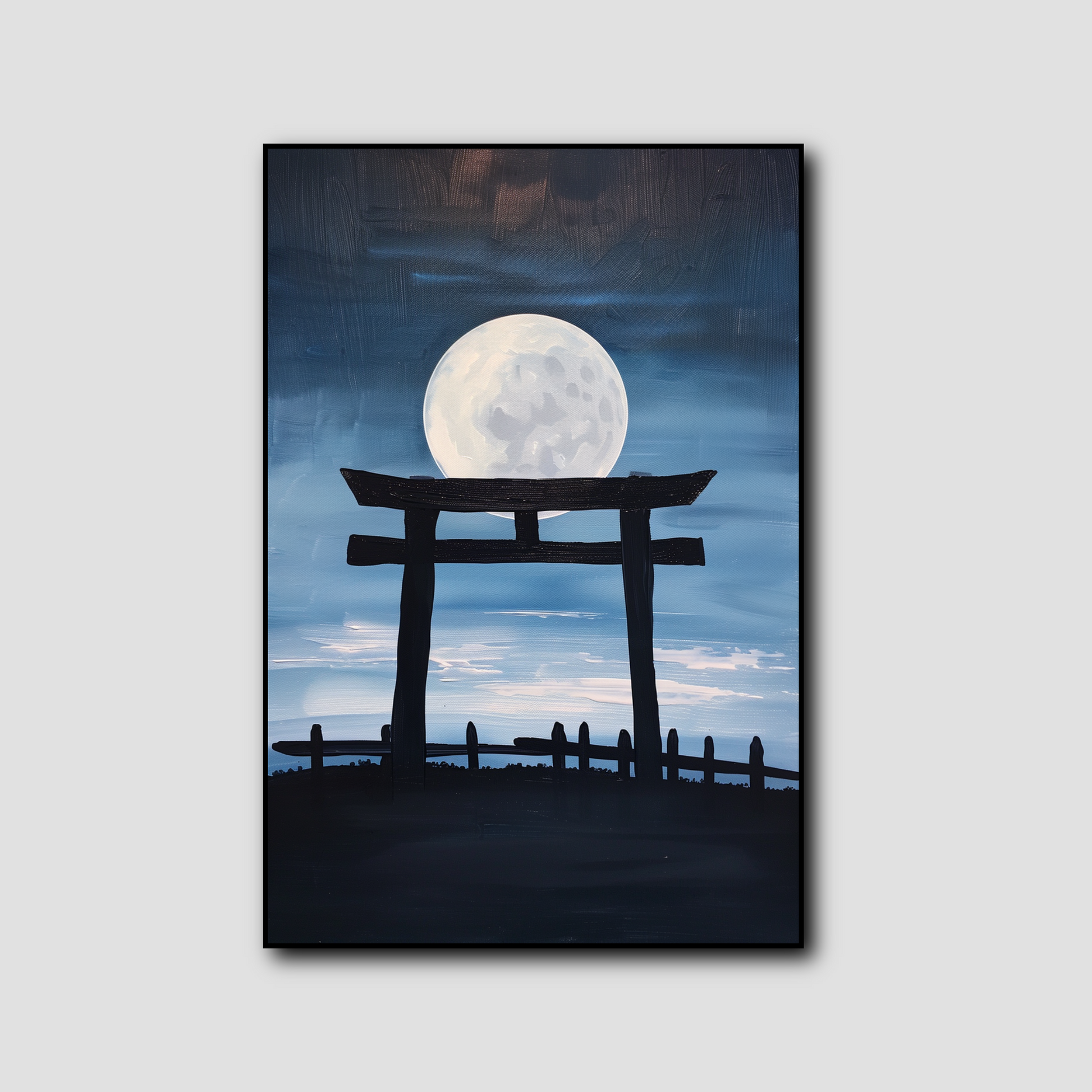 Tableau Japonais Porte Torii Pleine Lune