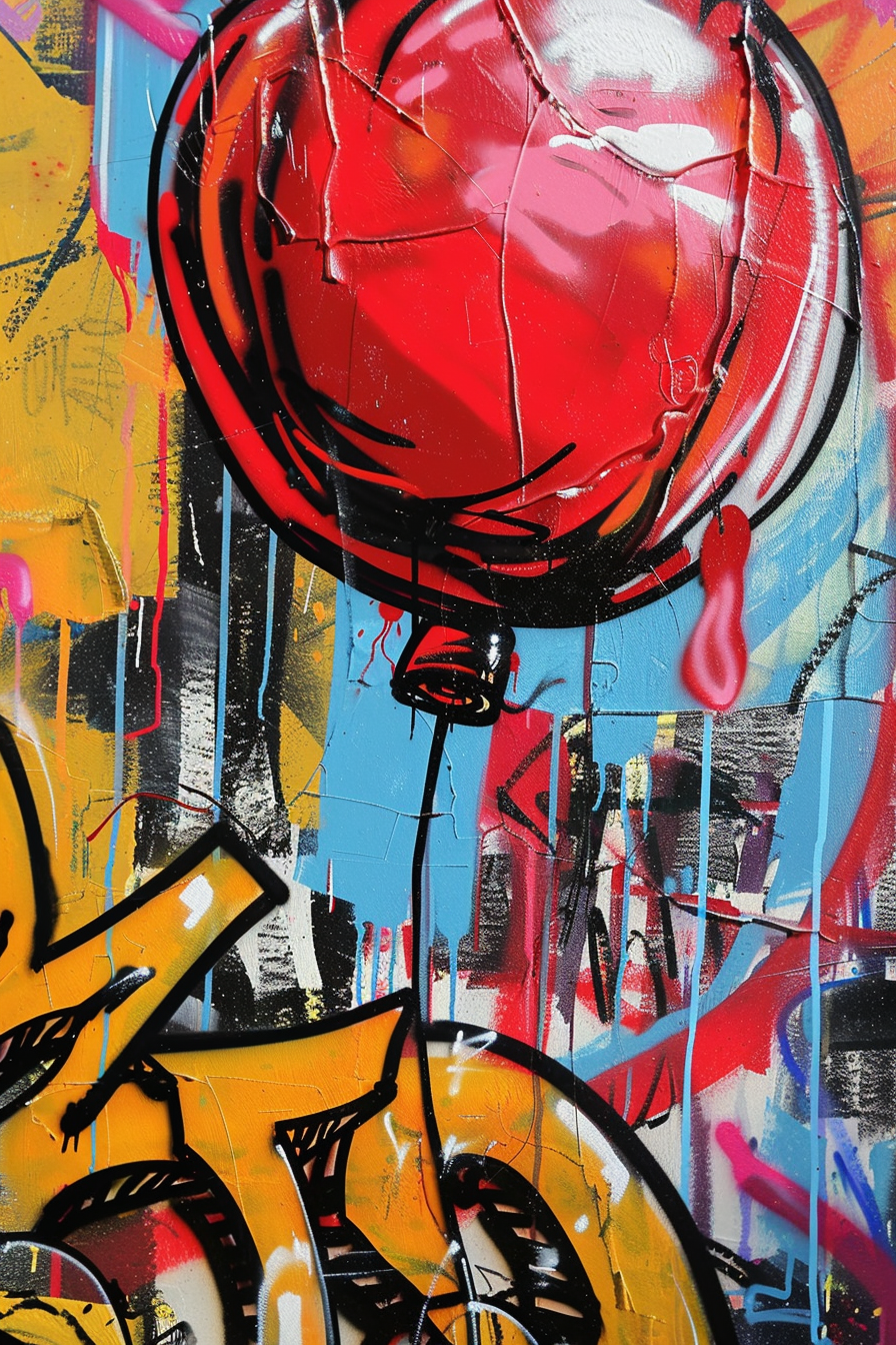 Tableau Street Art Ballon Rouge