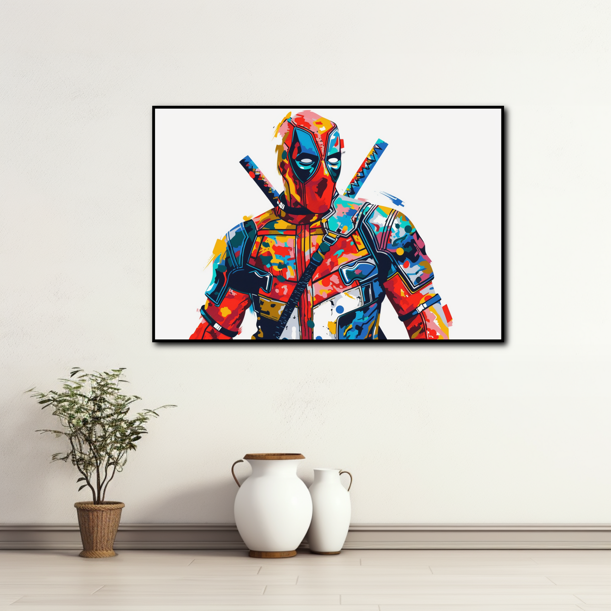 Tableau déco Captain Deadpool peinture Marvel Pop Art