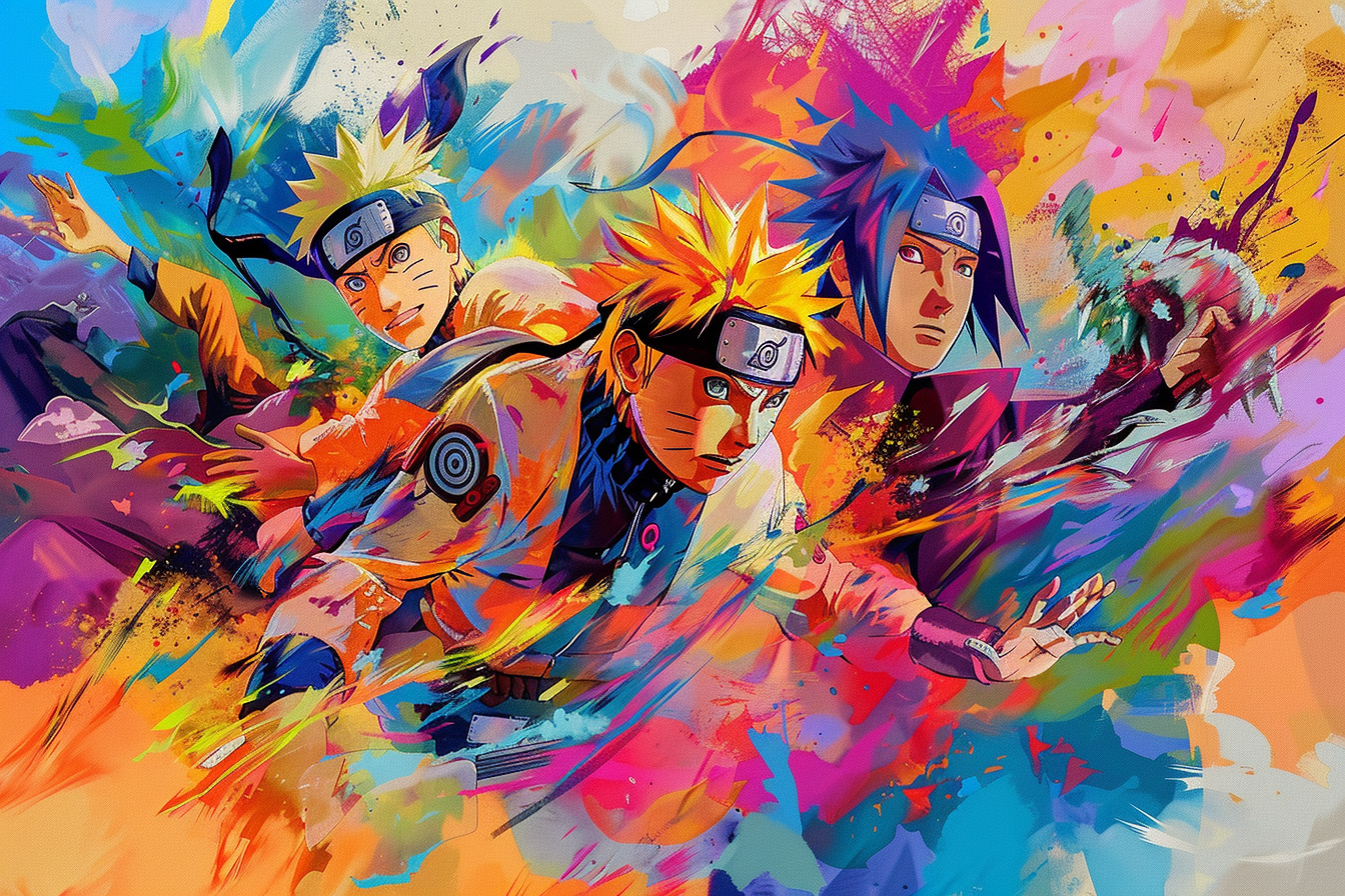 Tableau Naruto Éclat des Ombres Obito et Madara