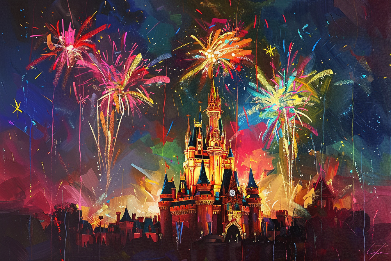 Tableau Château Disney Feu d'Artifice