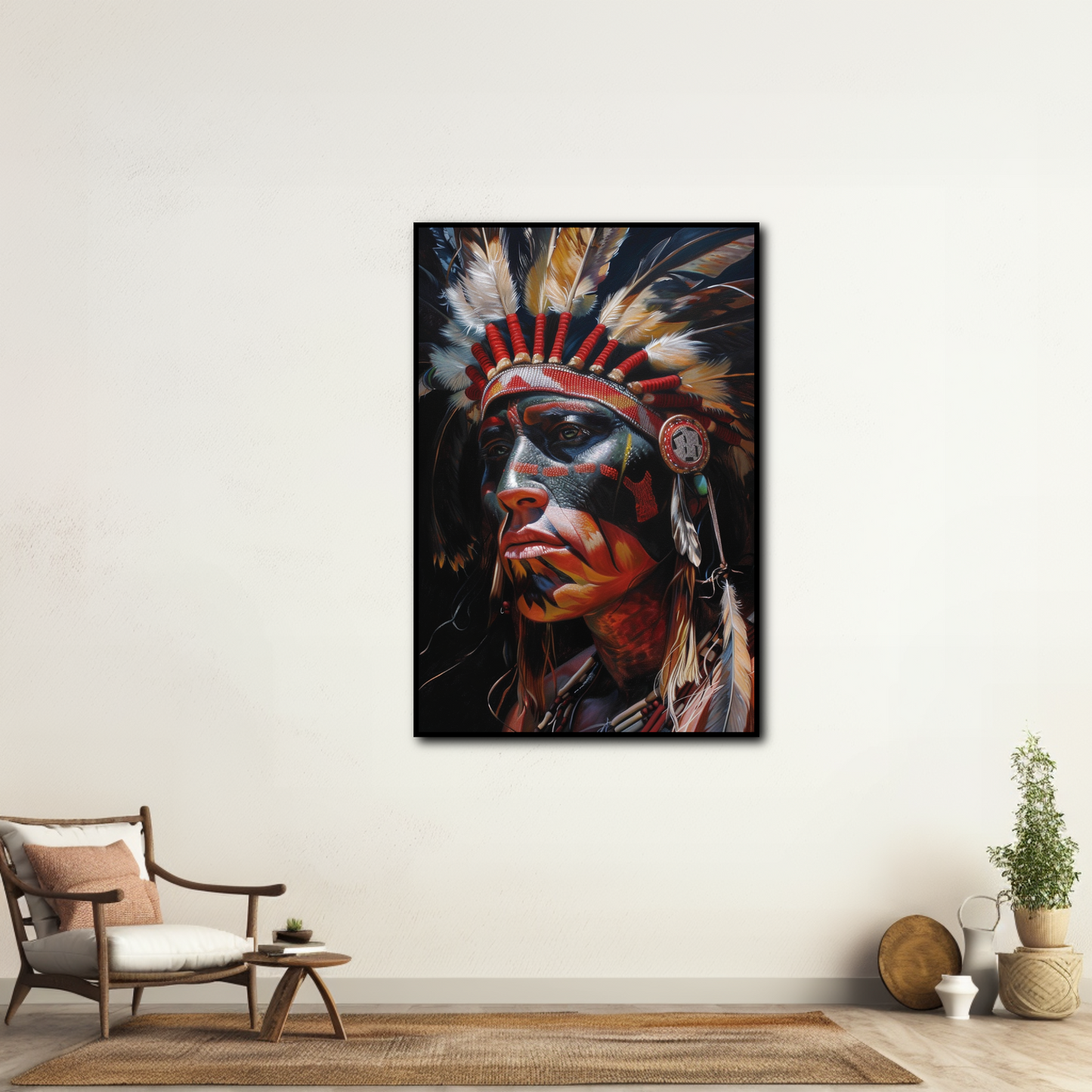 Tableau Indien Visage Peinture