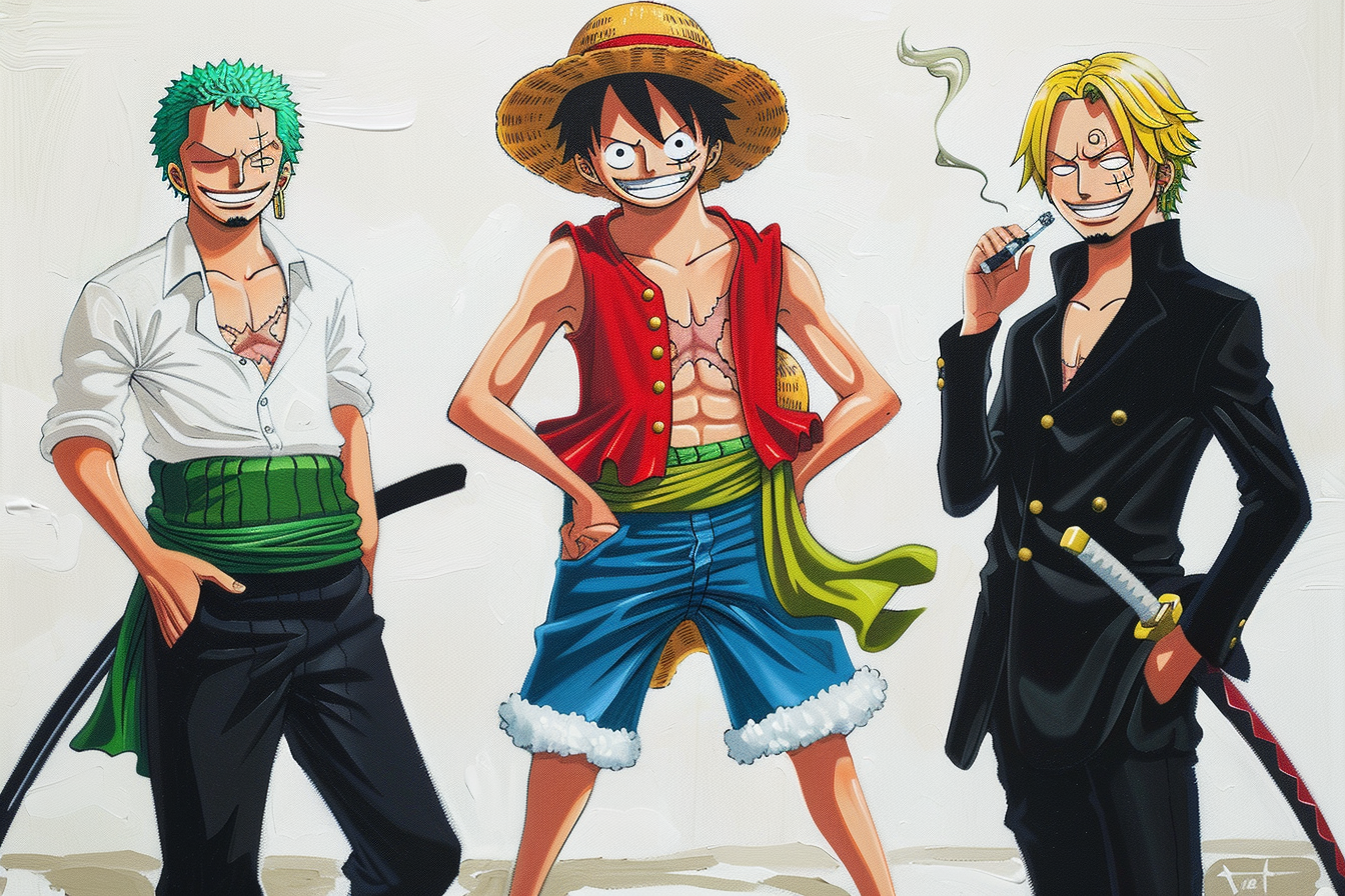 Tableau ONE PIECE Luffy Zoro Sanjî