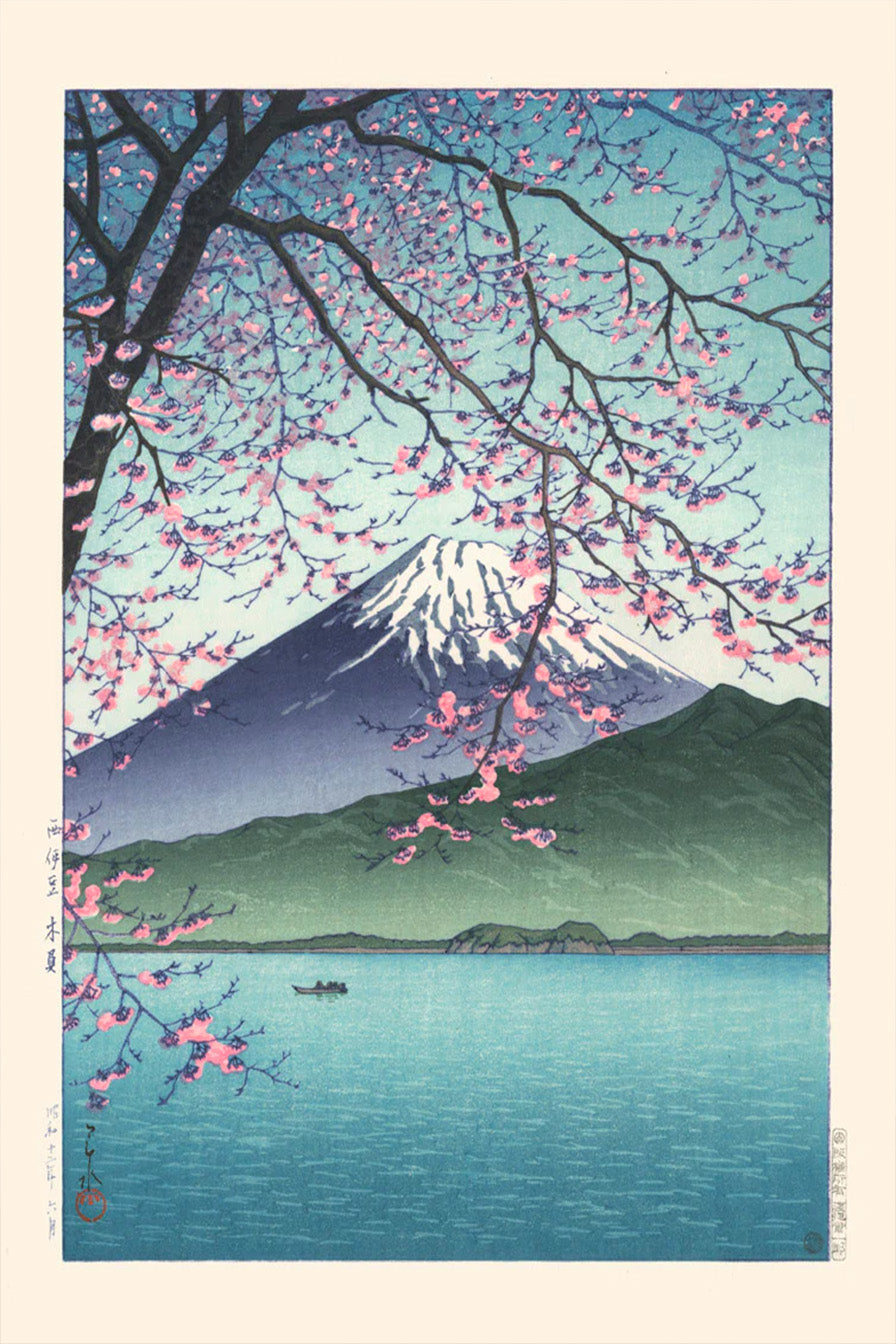 Tableau Hasui Printemps Mont Fuji 