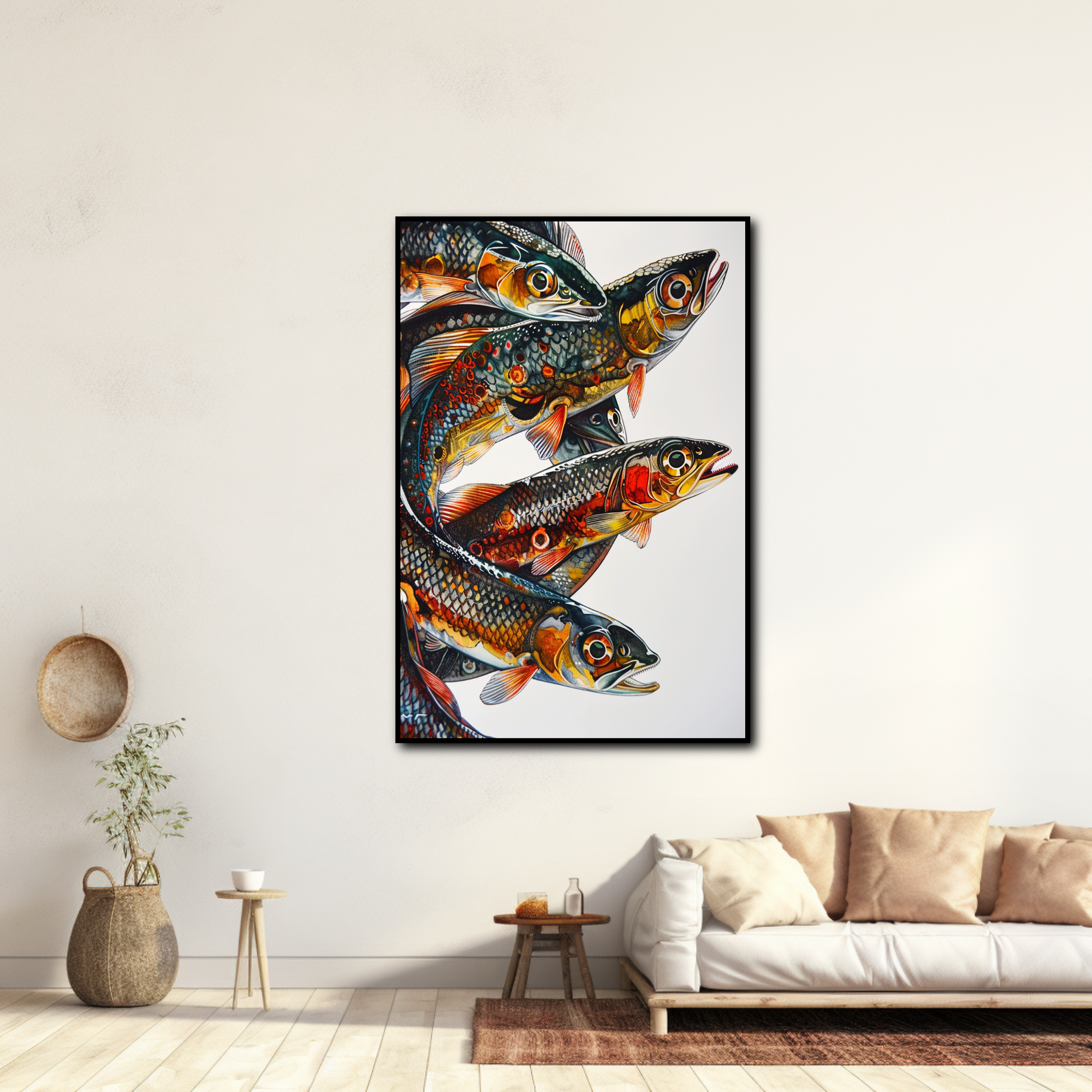 Tableau Poisson Fond Blanc