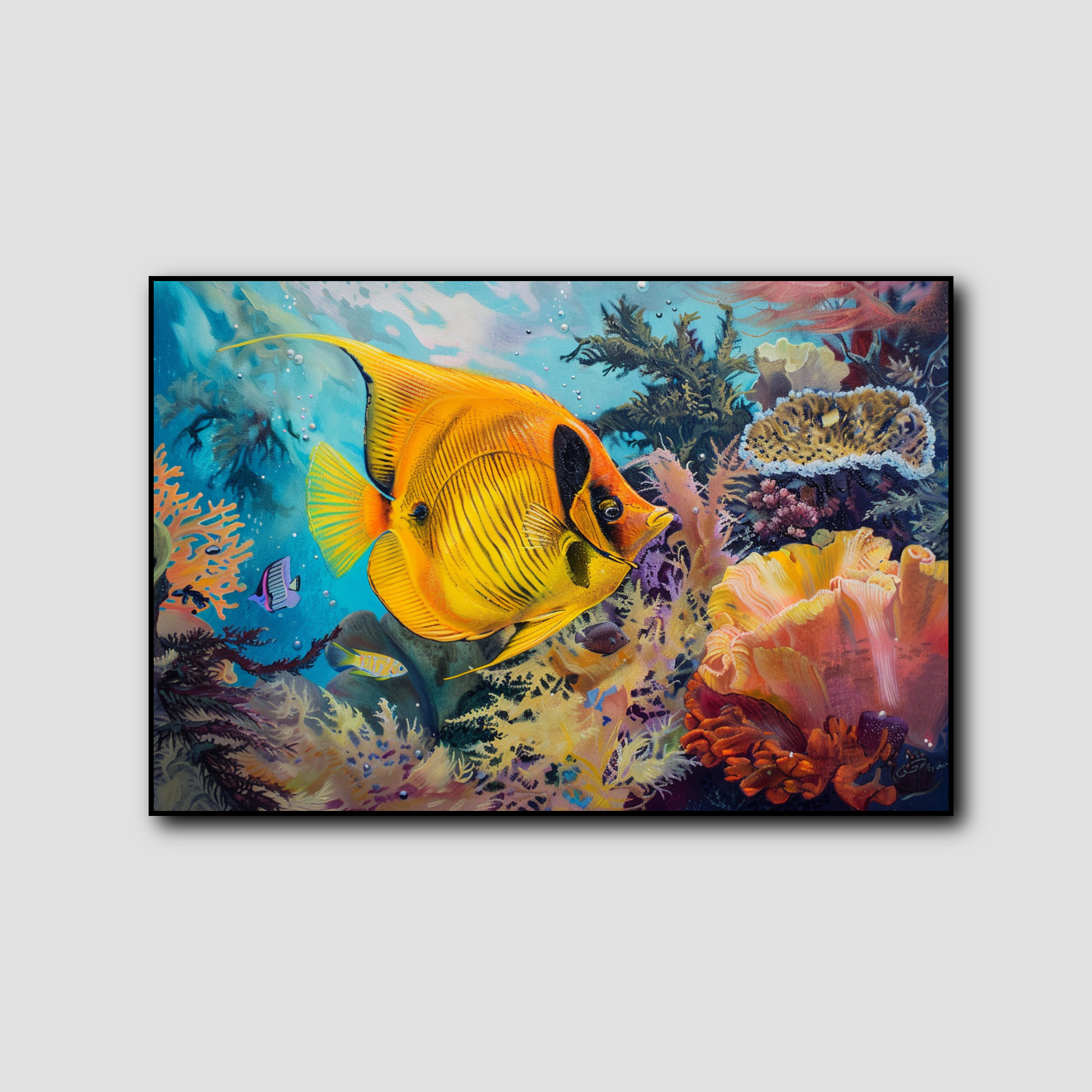 Tableau Poisson-Papillon Jaune