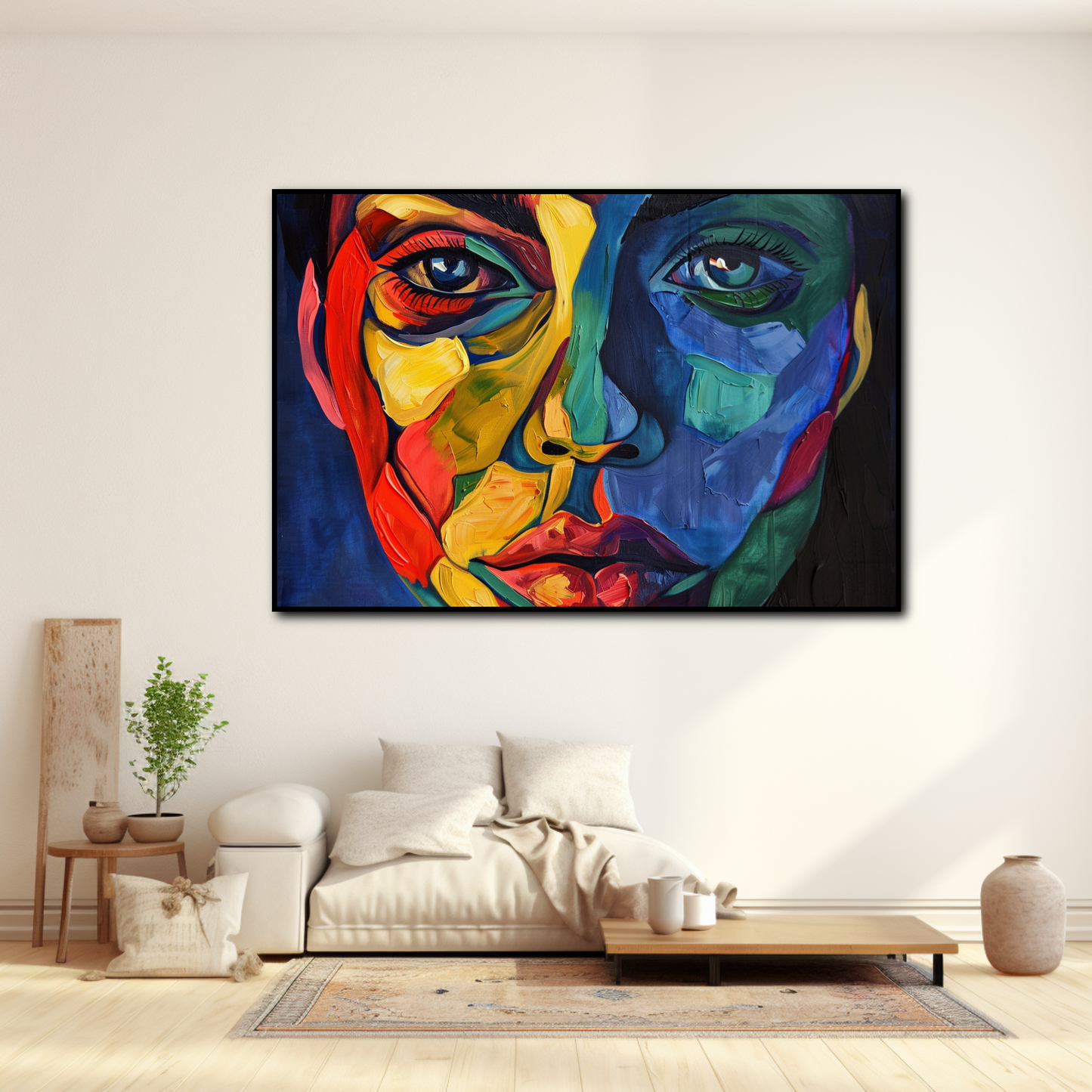 Tableau Visage Multicolore