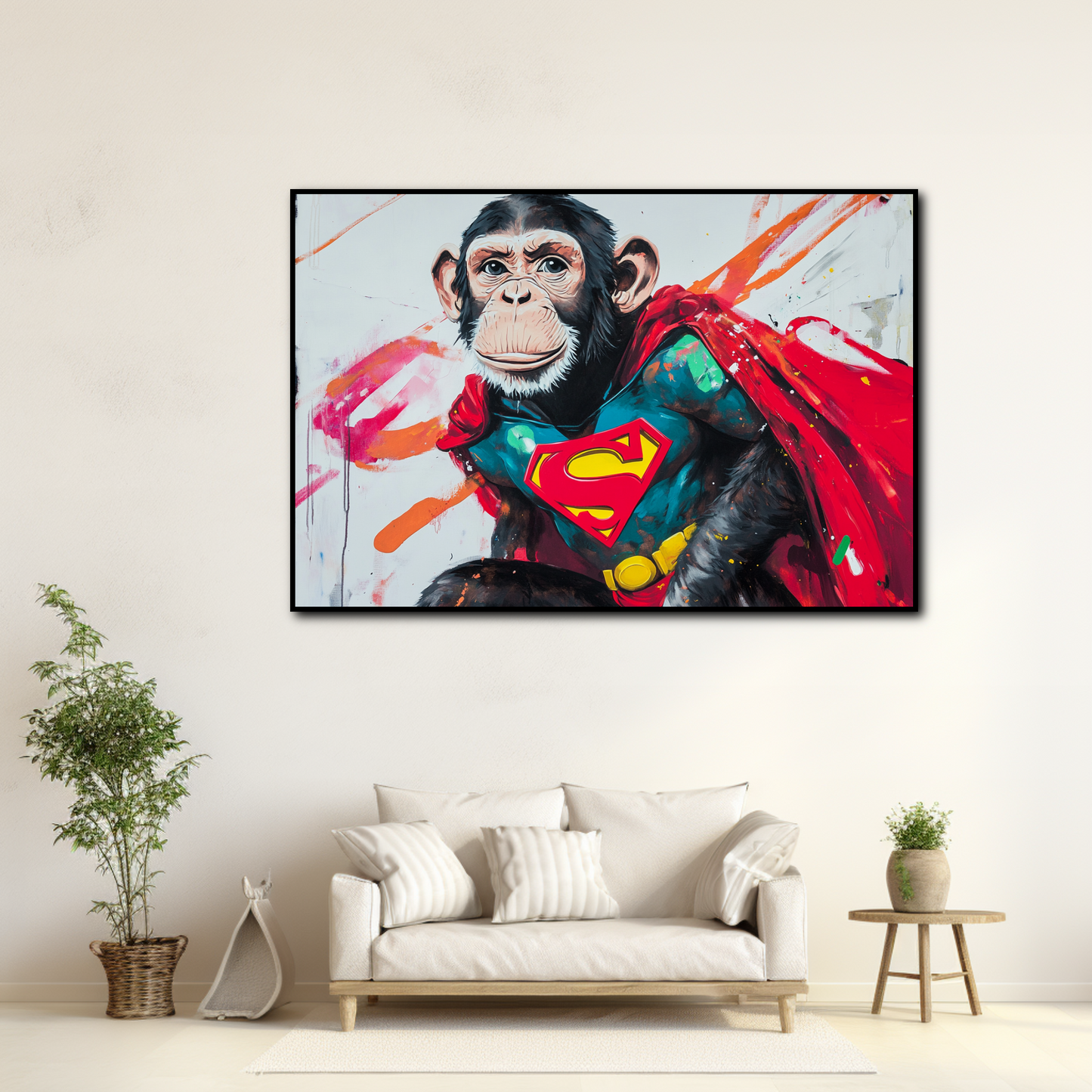 Tableau déco Singe Superman