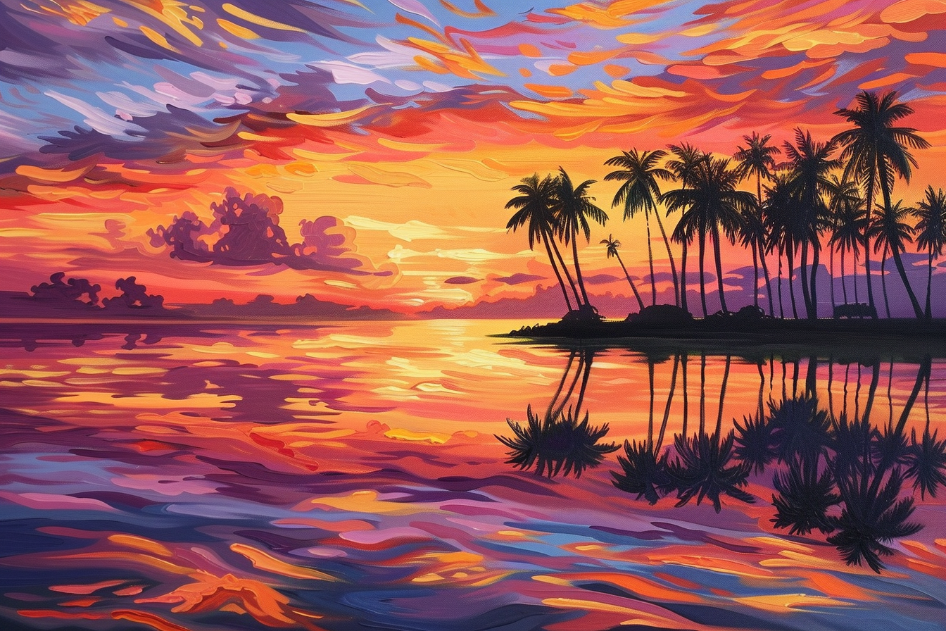 Tableau Crépuscule Tropical