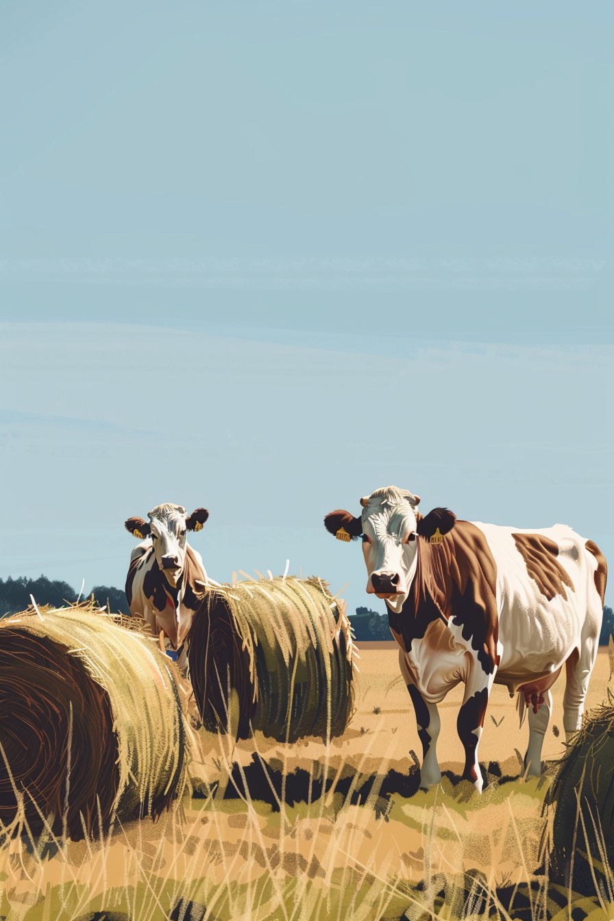 Tableau Meules de Foin et Vaches