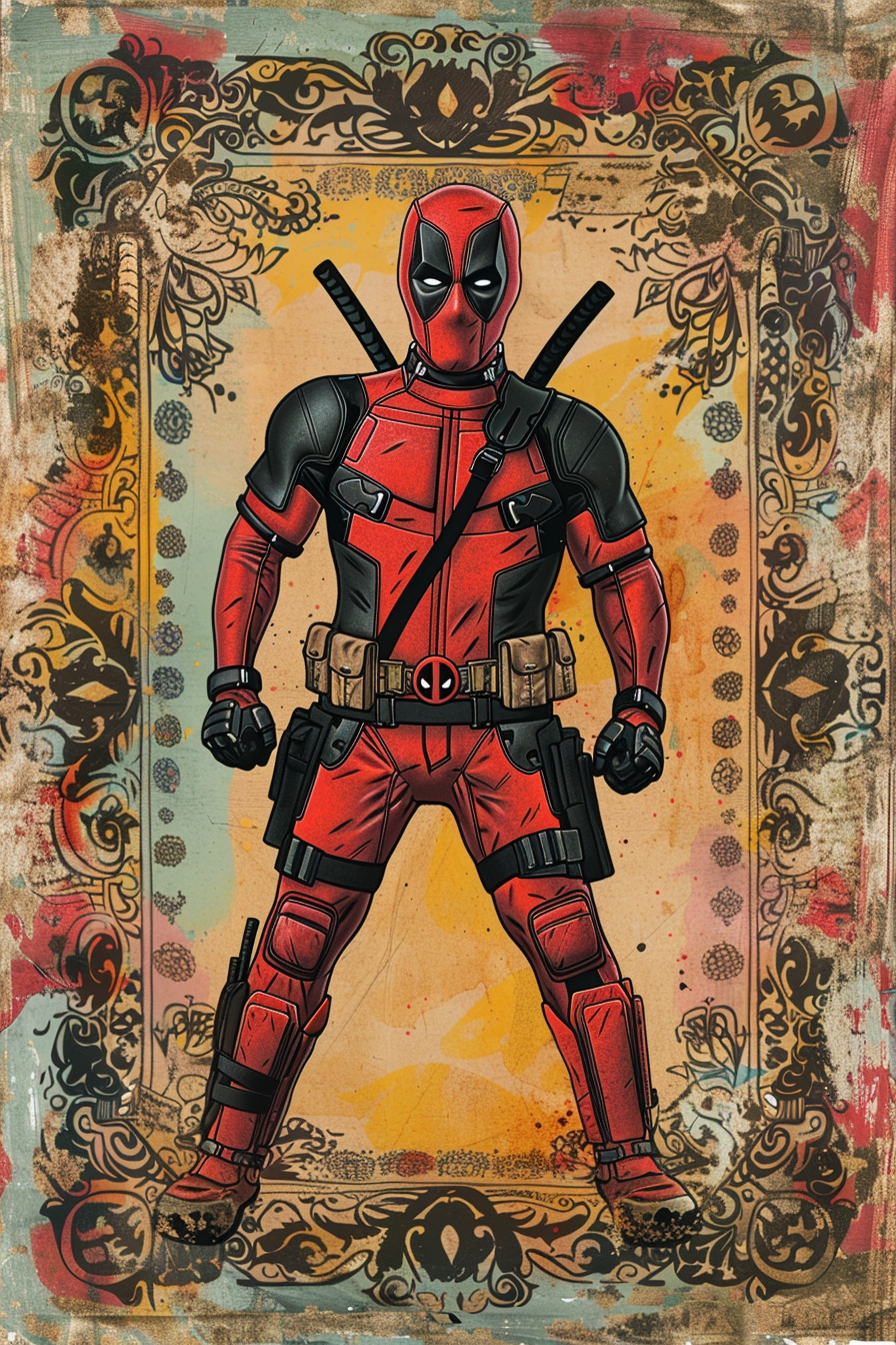 Tableau déco Deadpool ornements