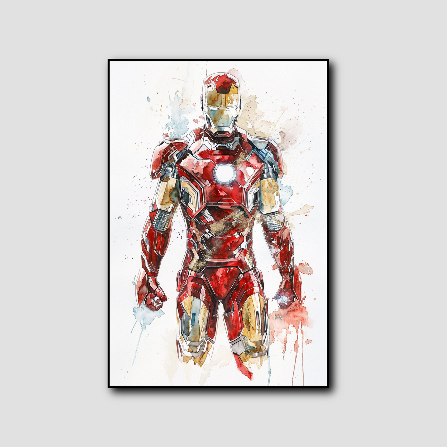 Tableau Iron Man Marvel Aquarelle