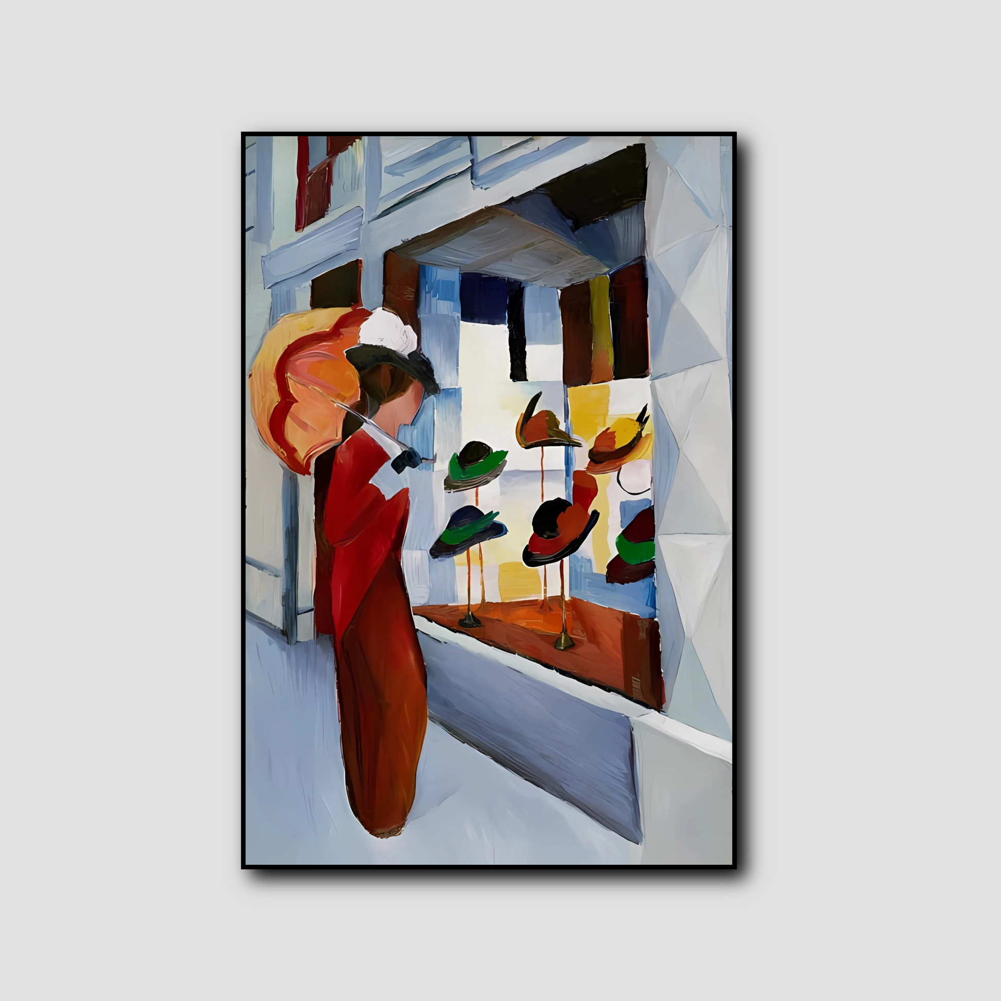 Femme avec ombrelle devant un magasin de chapeaux - August Macke |  LigneCreator