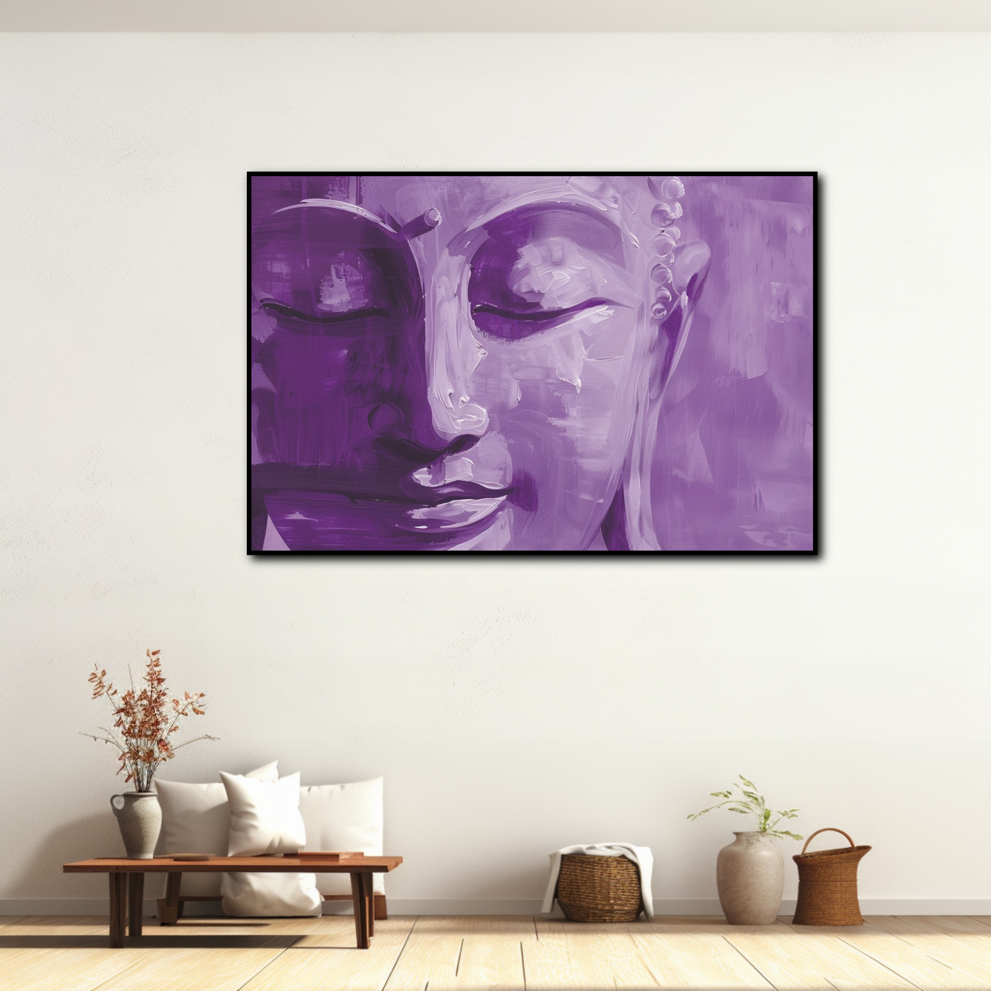 Tableau Visage Bouddha Violet