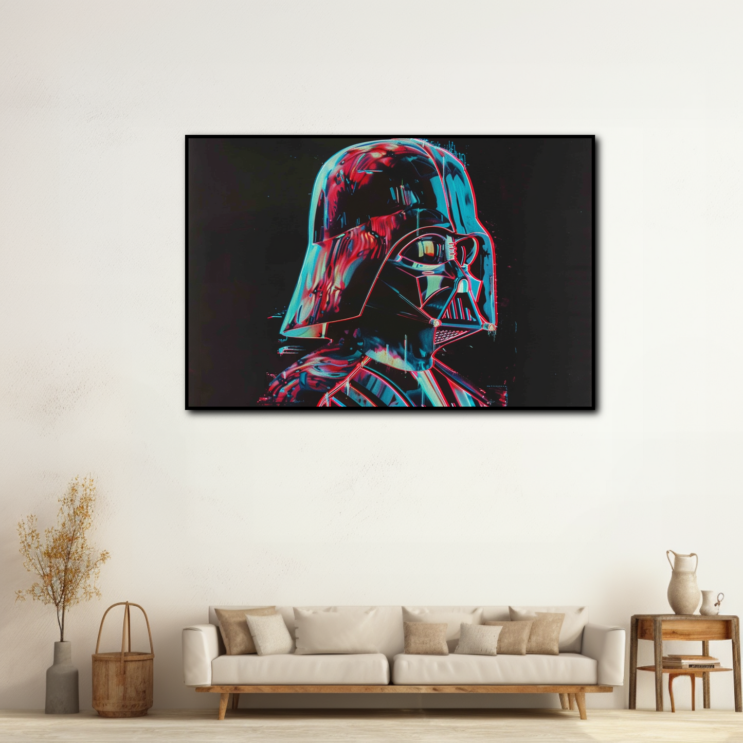 Tableau déco Dark Vador Star Wars effet néon