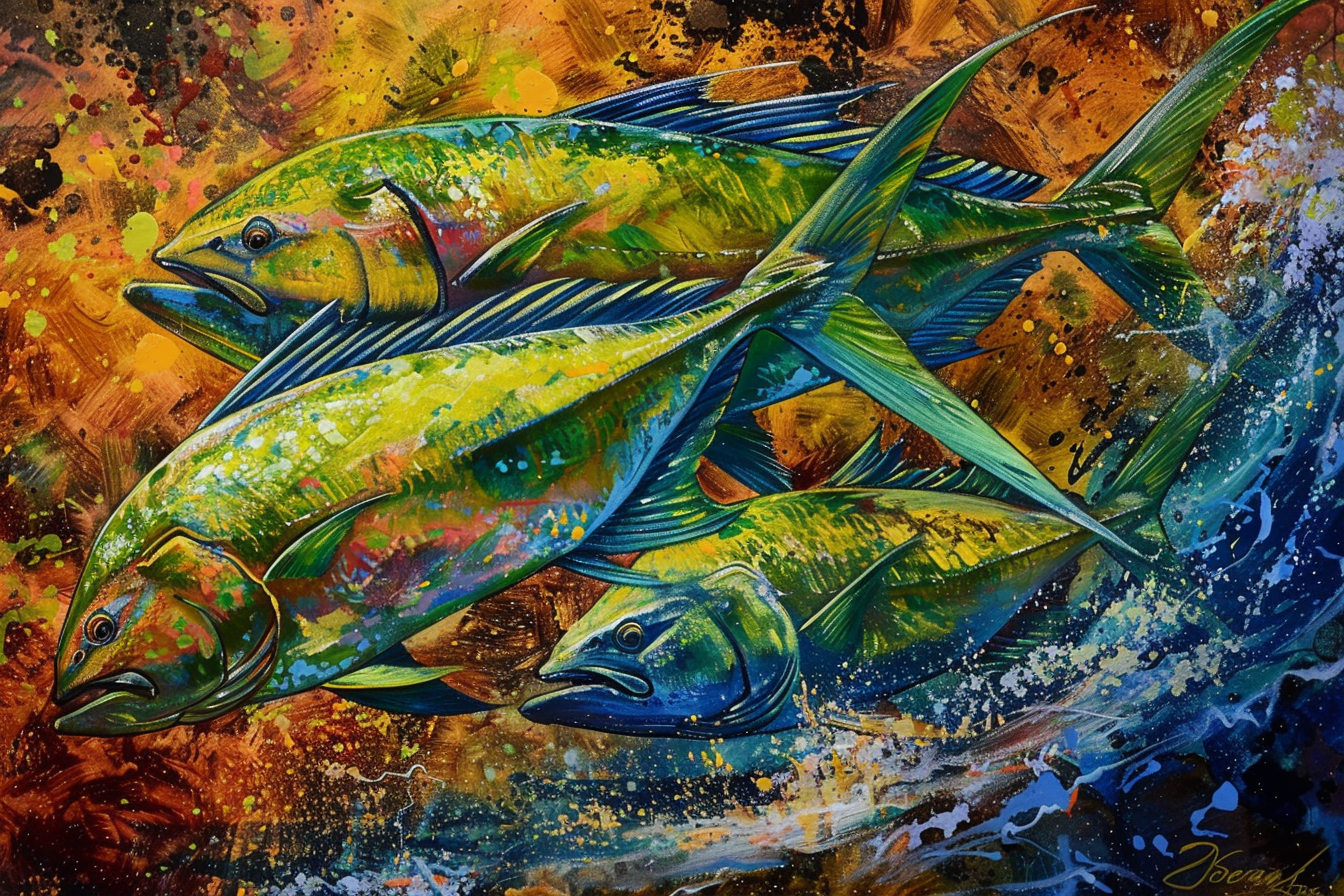 Tableau Dorades Coryphènes Mahi Mahi