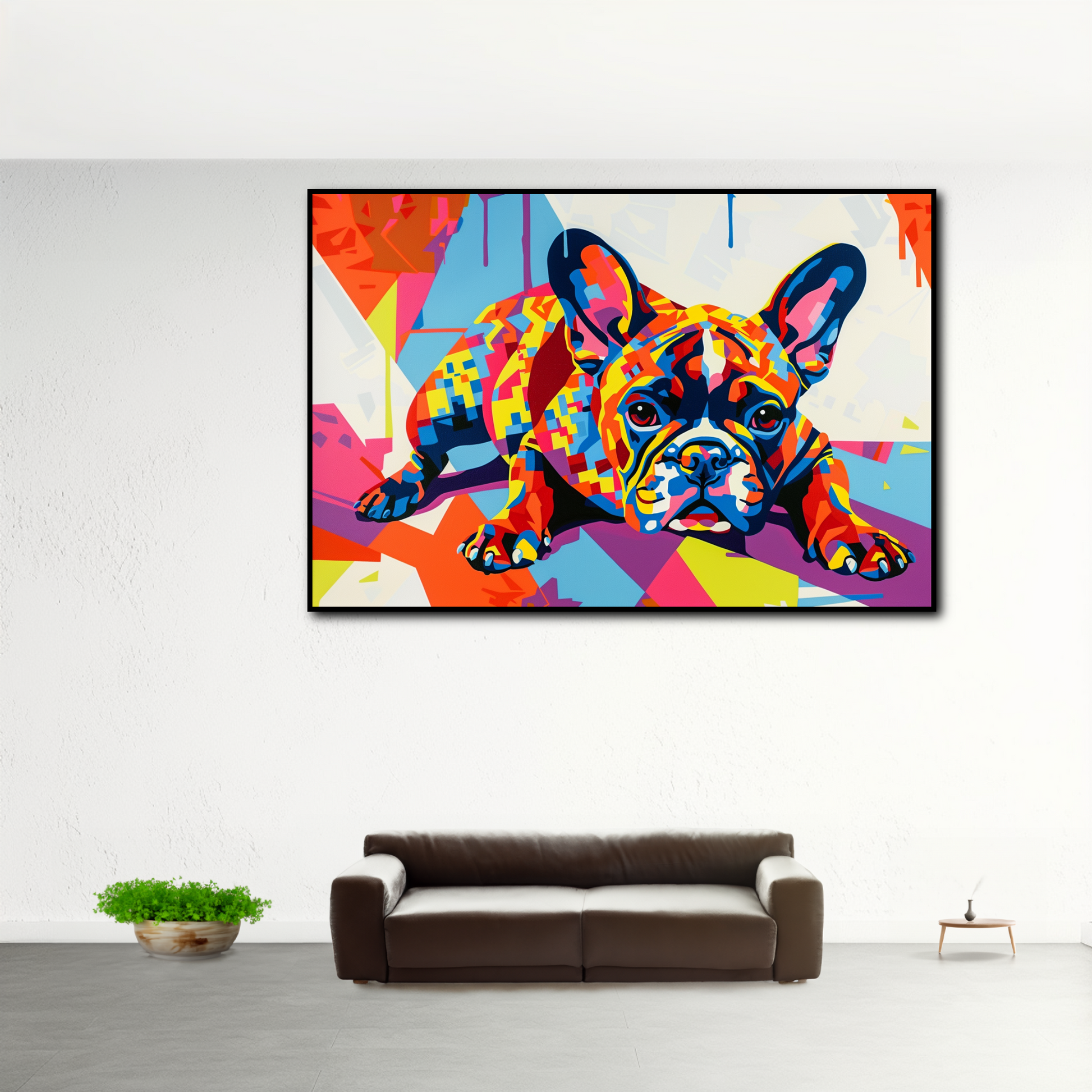 Tableau Pop Art Bulldog Français