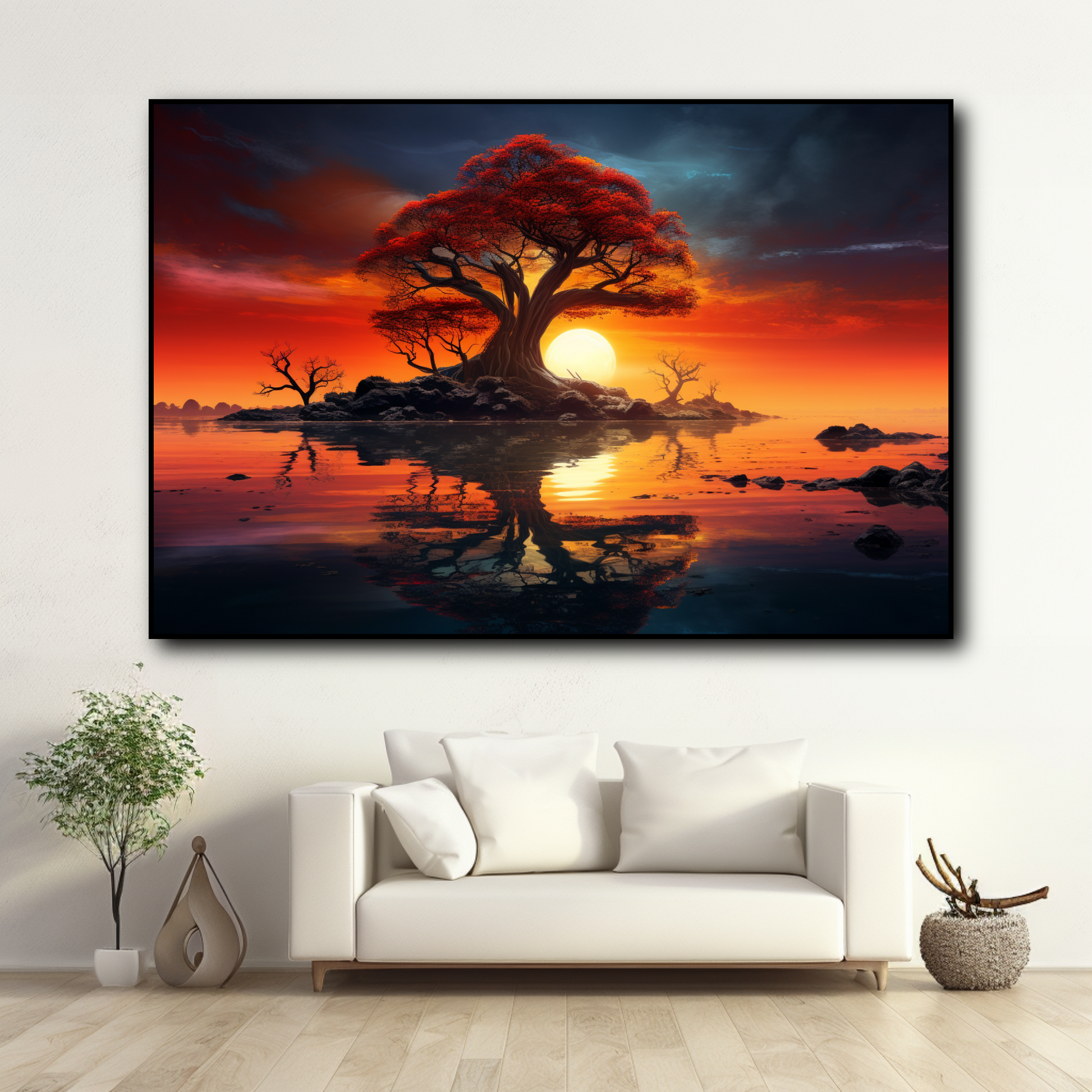 Tableau Arbre Couché de Soleil