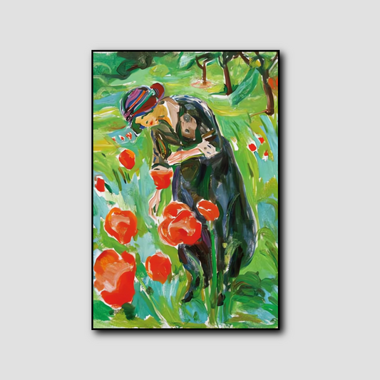 Femme avec coquelicots - Edvard Munch