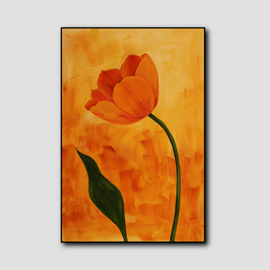 Tableau Fleur Orange