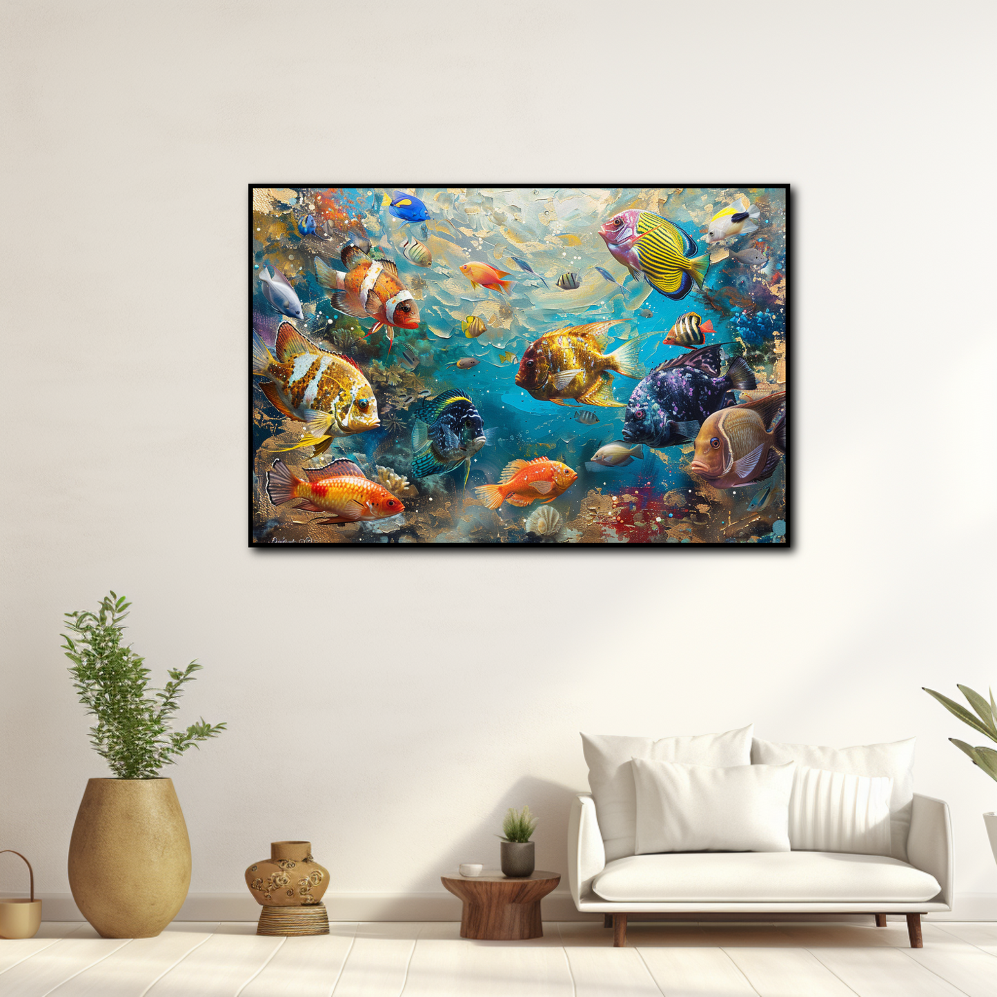 Peinture Poissons en Mer