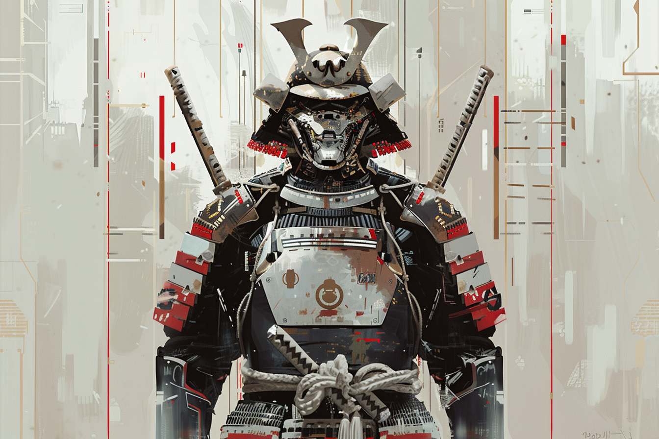 Tableau Japonais Samouraï Cyborg