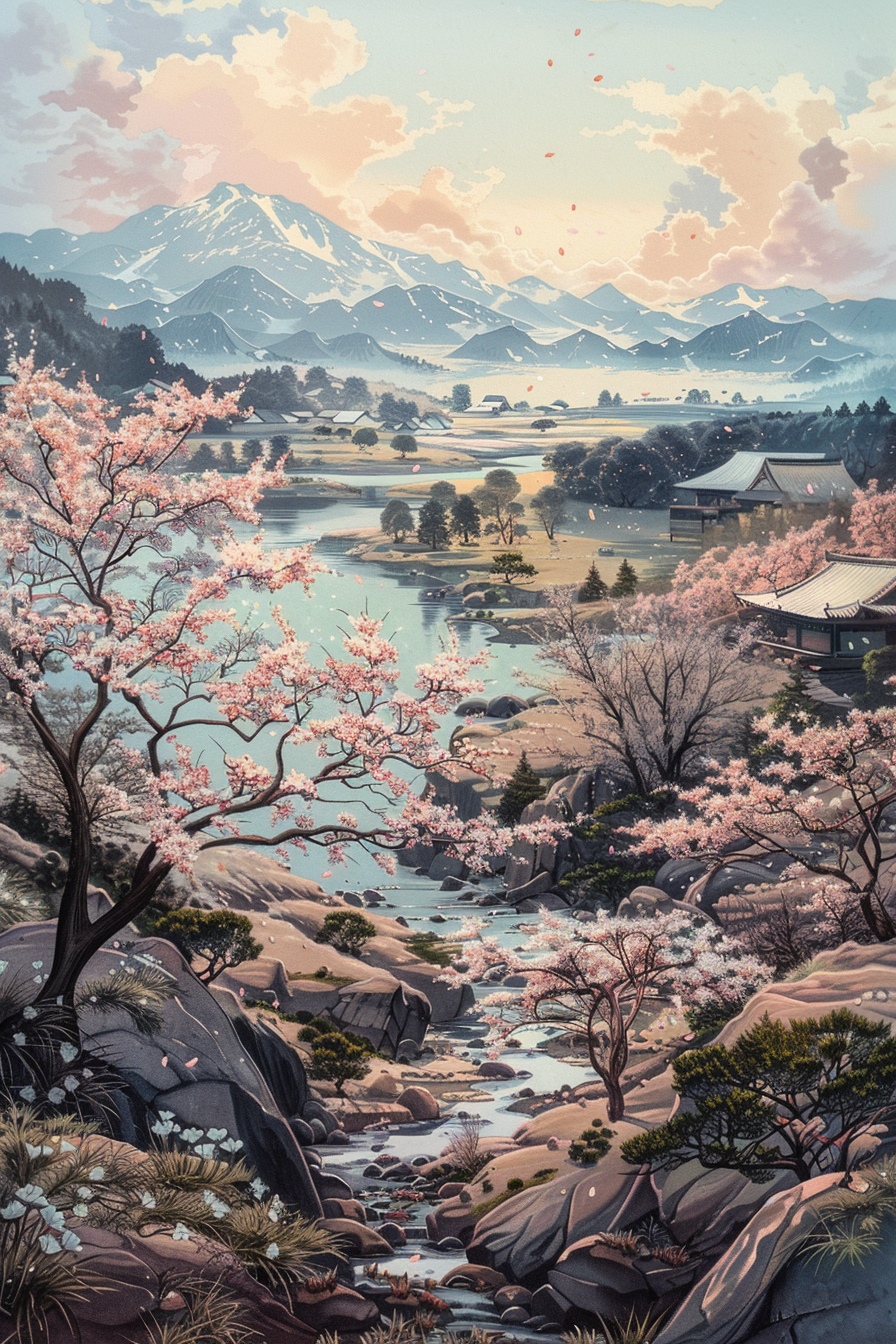 Tableau Paysage Japonais