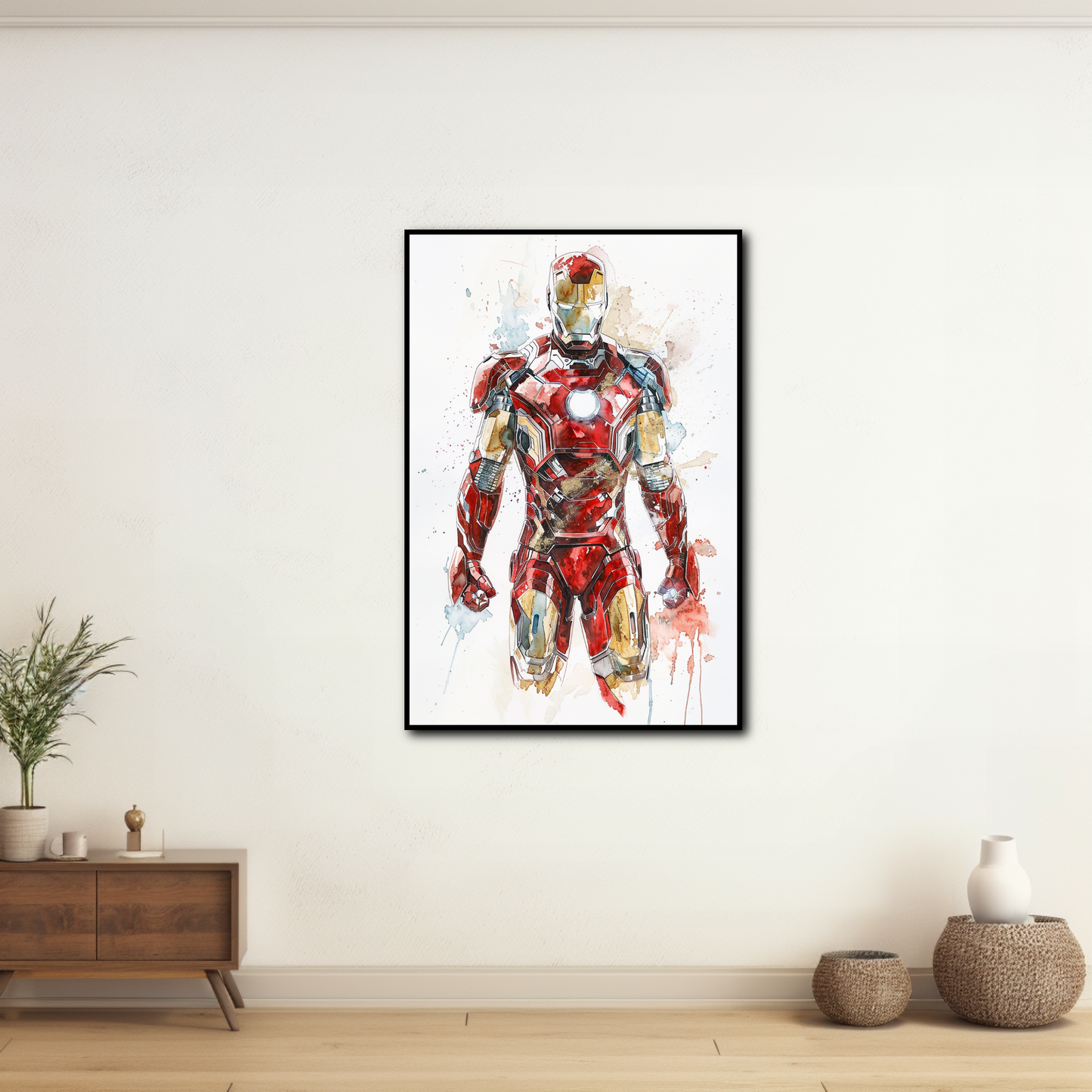 Tableau Iron Man Marvel Aquarelle