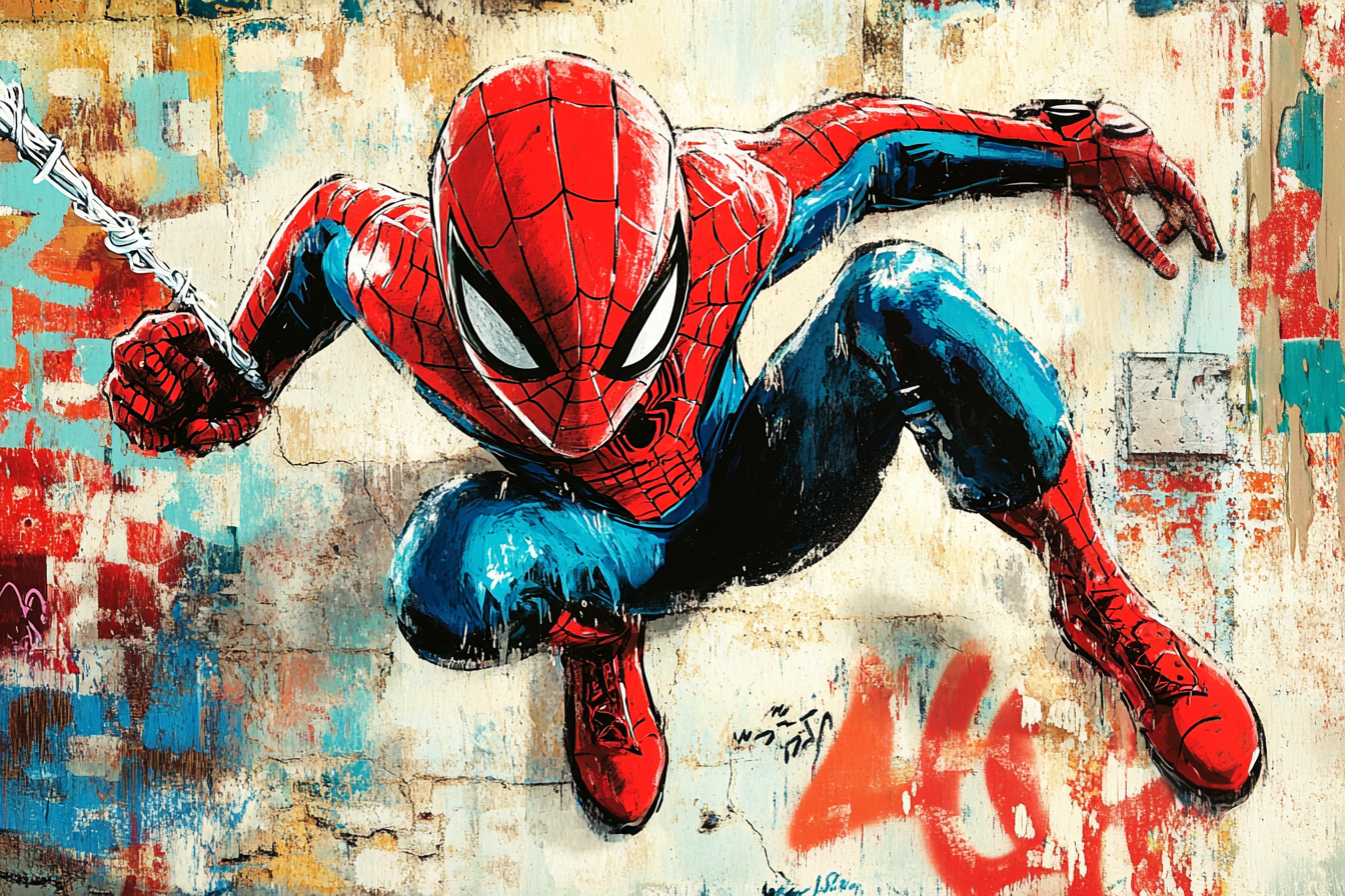 Tableau déco Spiderman illustration street art