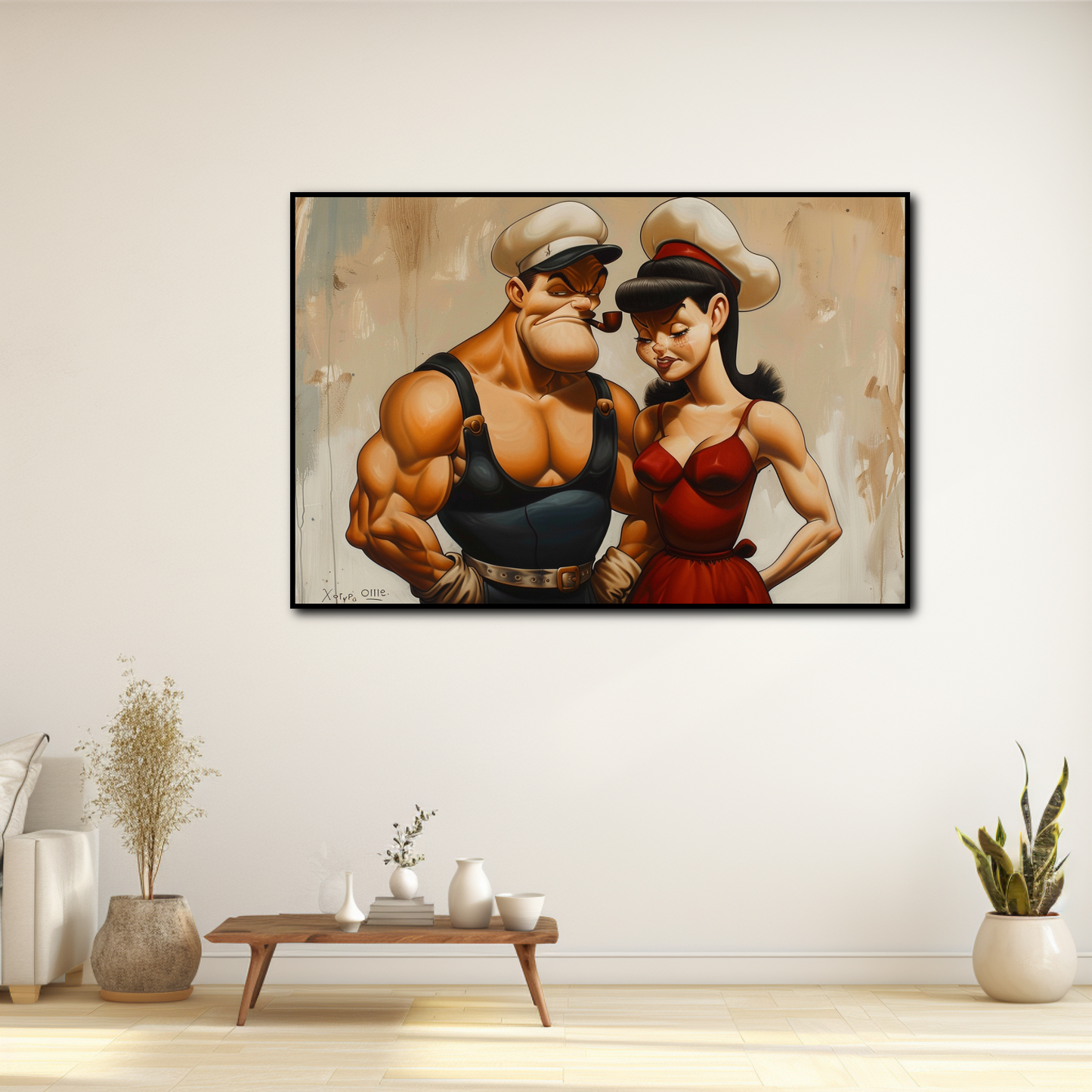 Tableau Popeye et Olive L'amour