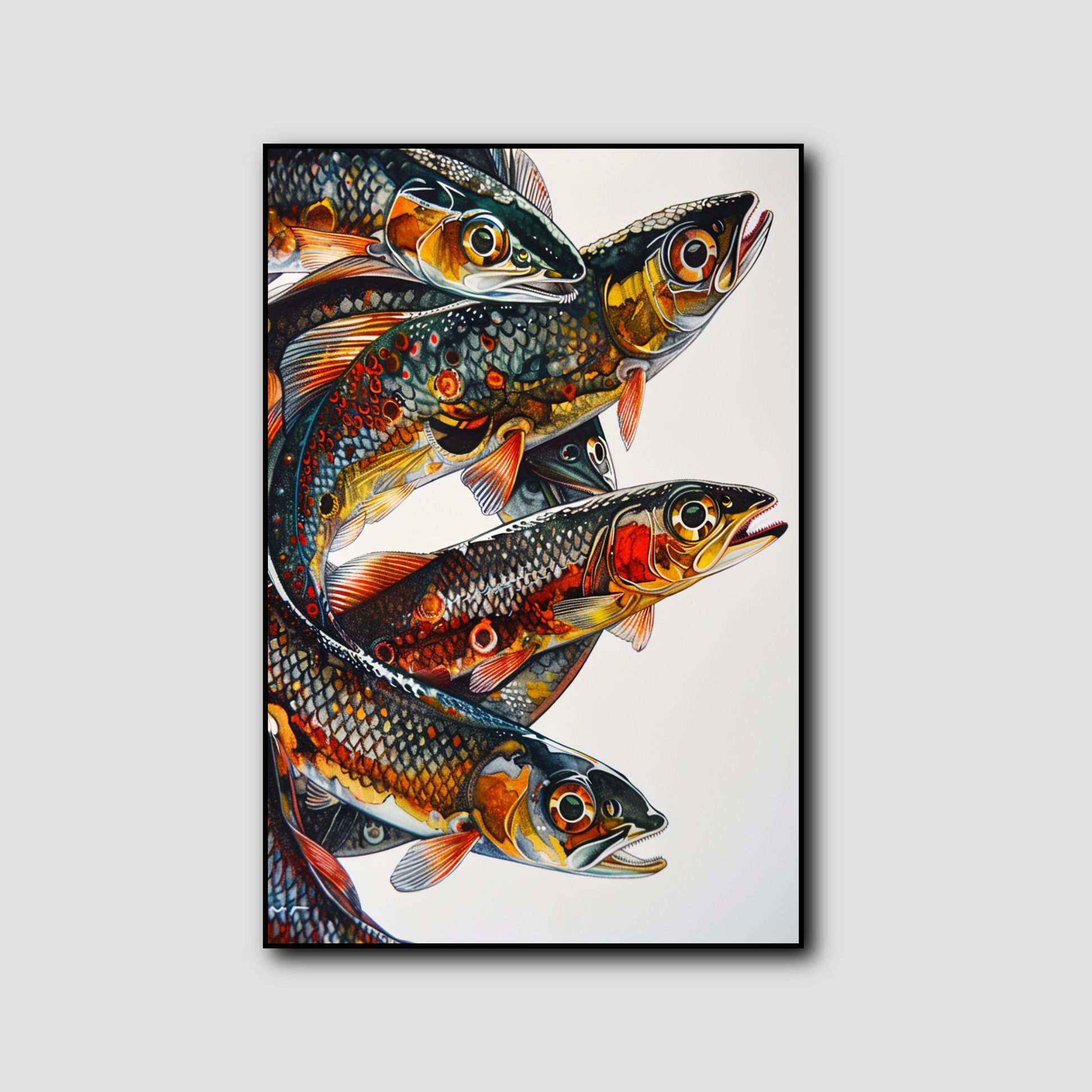 Tableau Poisson Fond Blanc