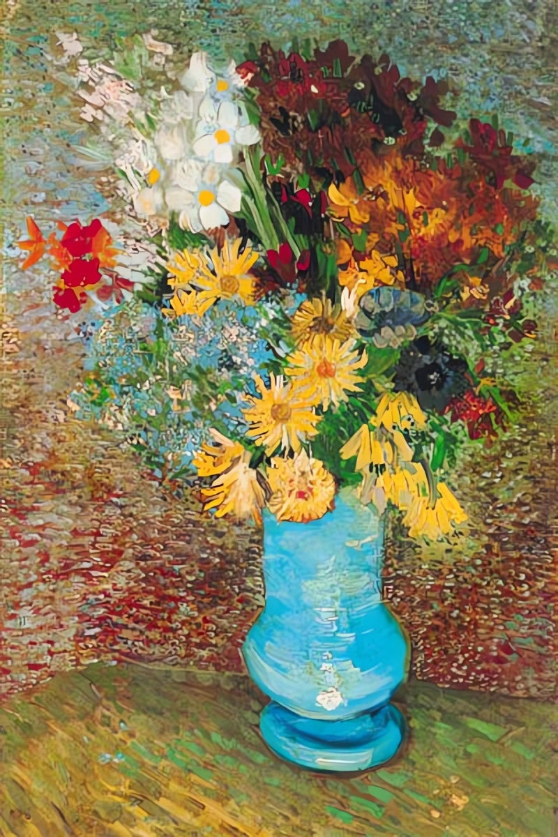 Fleurs dans le vase bleu - Vincent Van Gogh