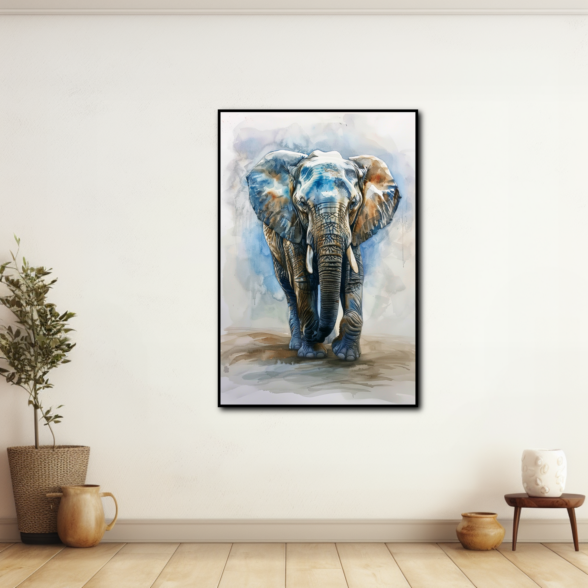 Peinture Aquarelle Élephant